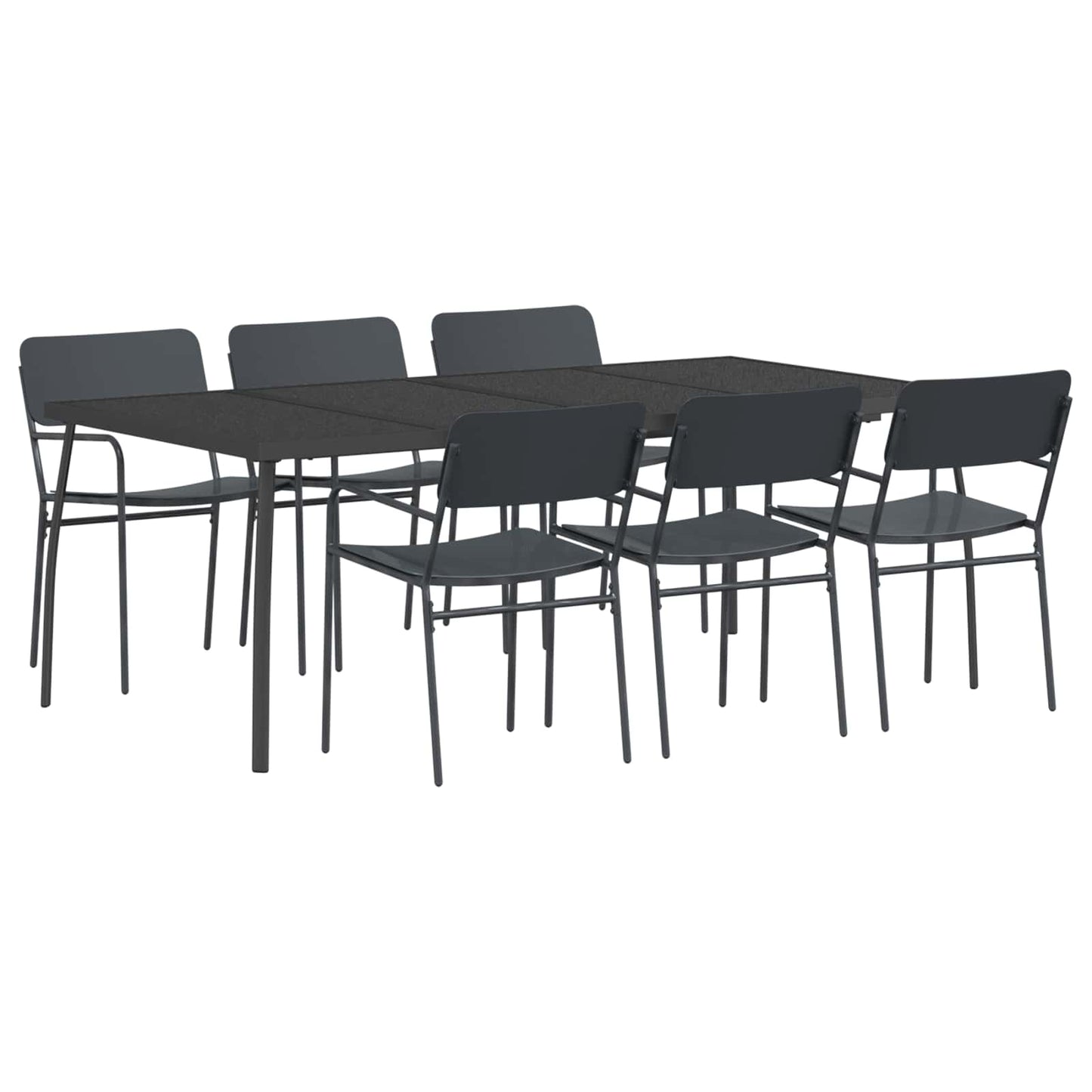 Dining Set 7 pcs Anthracite Steel