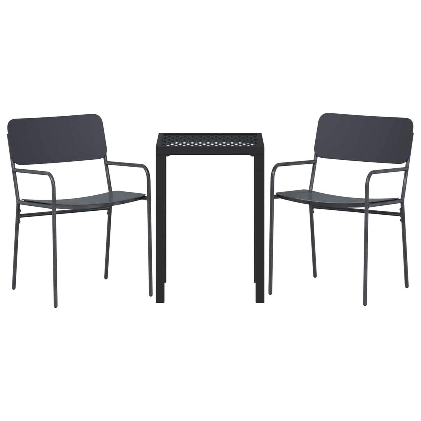 Outdoor Furniture Set 3 pcs Anthracite Steel