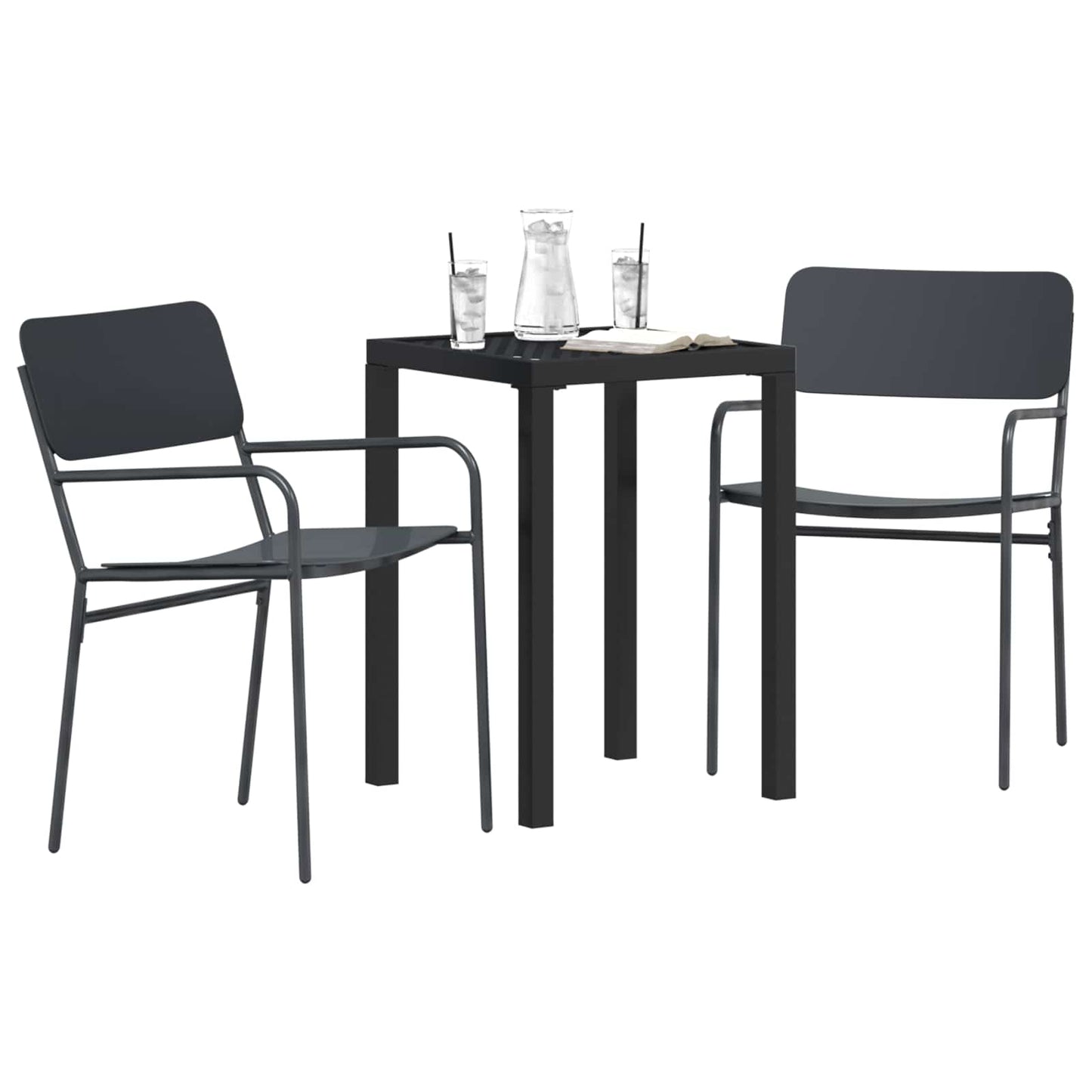 Outdoor Furniture Set 3 pcs Anthracite Steel