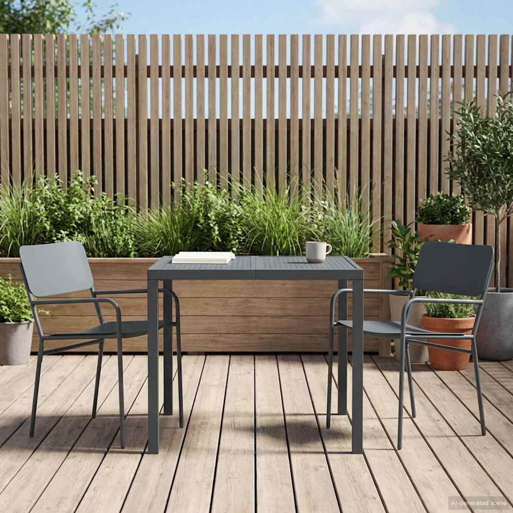 Outdoor Furniture Set 3 pcs Anthracite Steel