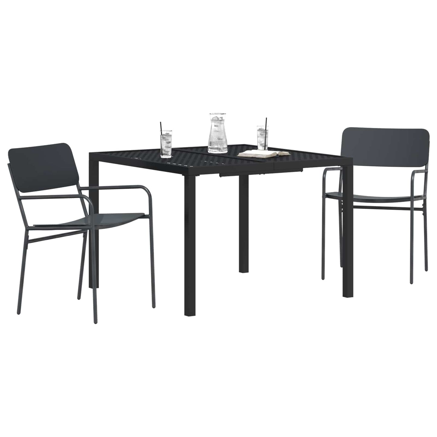 Outdoor Furniture Set 3 pcs Anthracite Steel