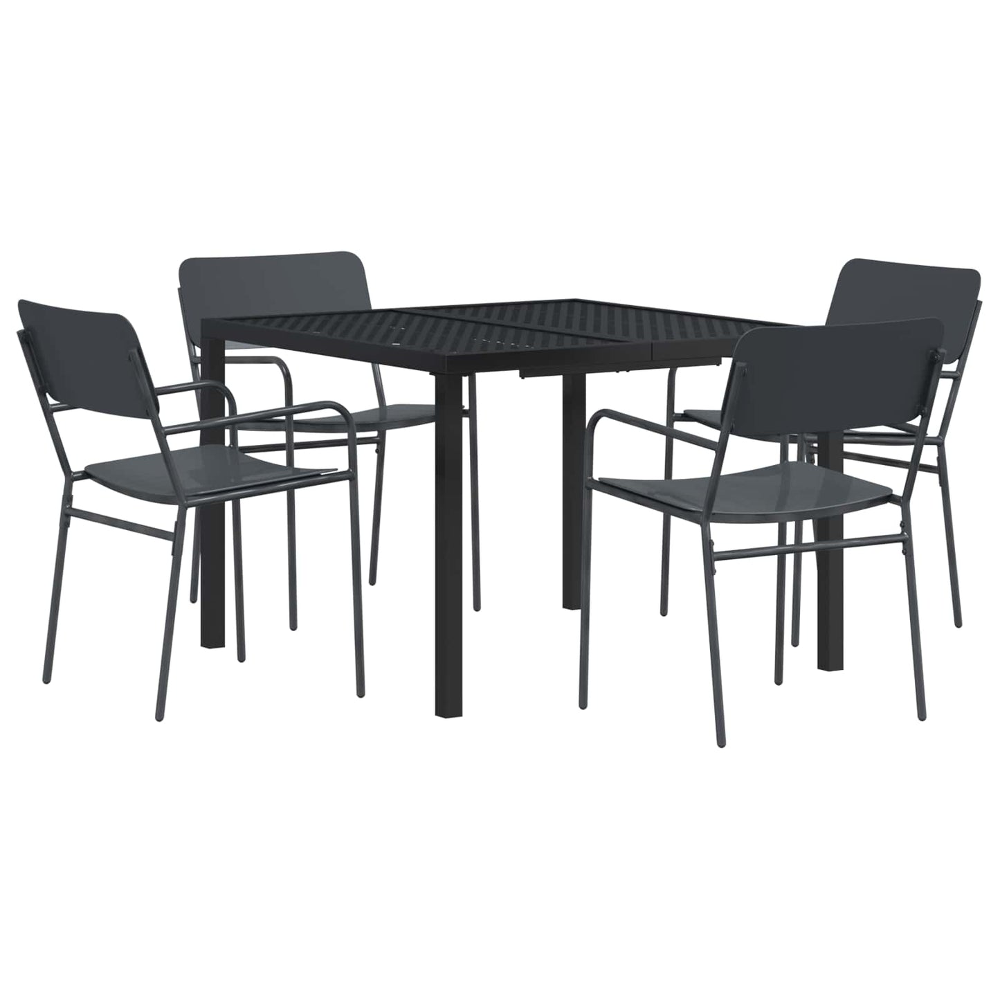 Outdoor Furniture Set 5 pcs Anthracite Steel