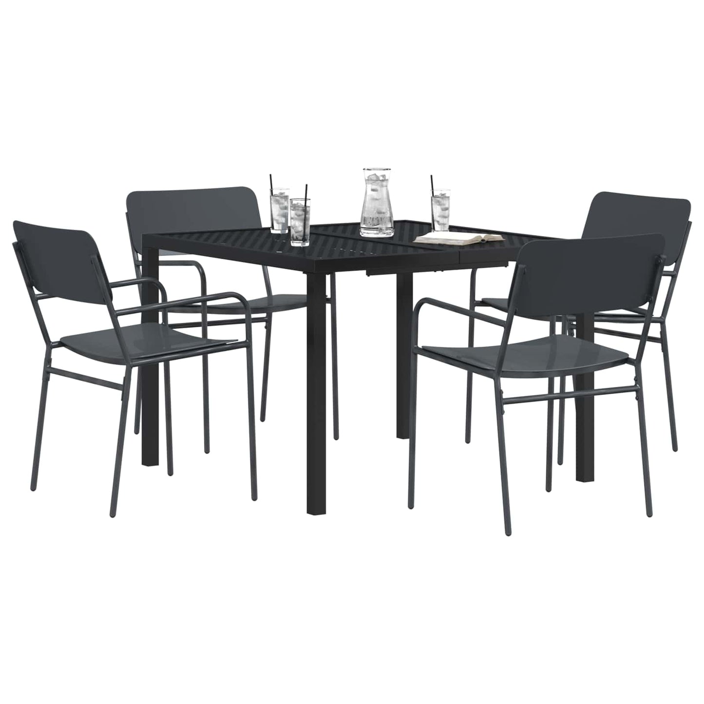 Outdoor Furniture Set 5 pcs Anthracite Steel