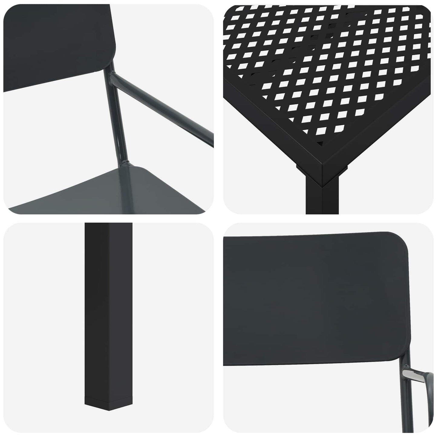 Outdoor Furniture Set 5 pcs Anthracite Steel