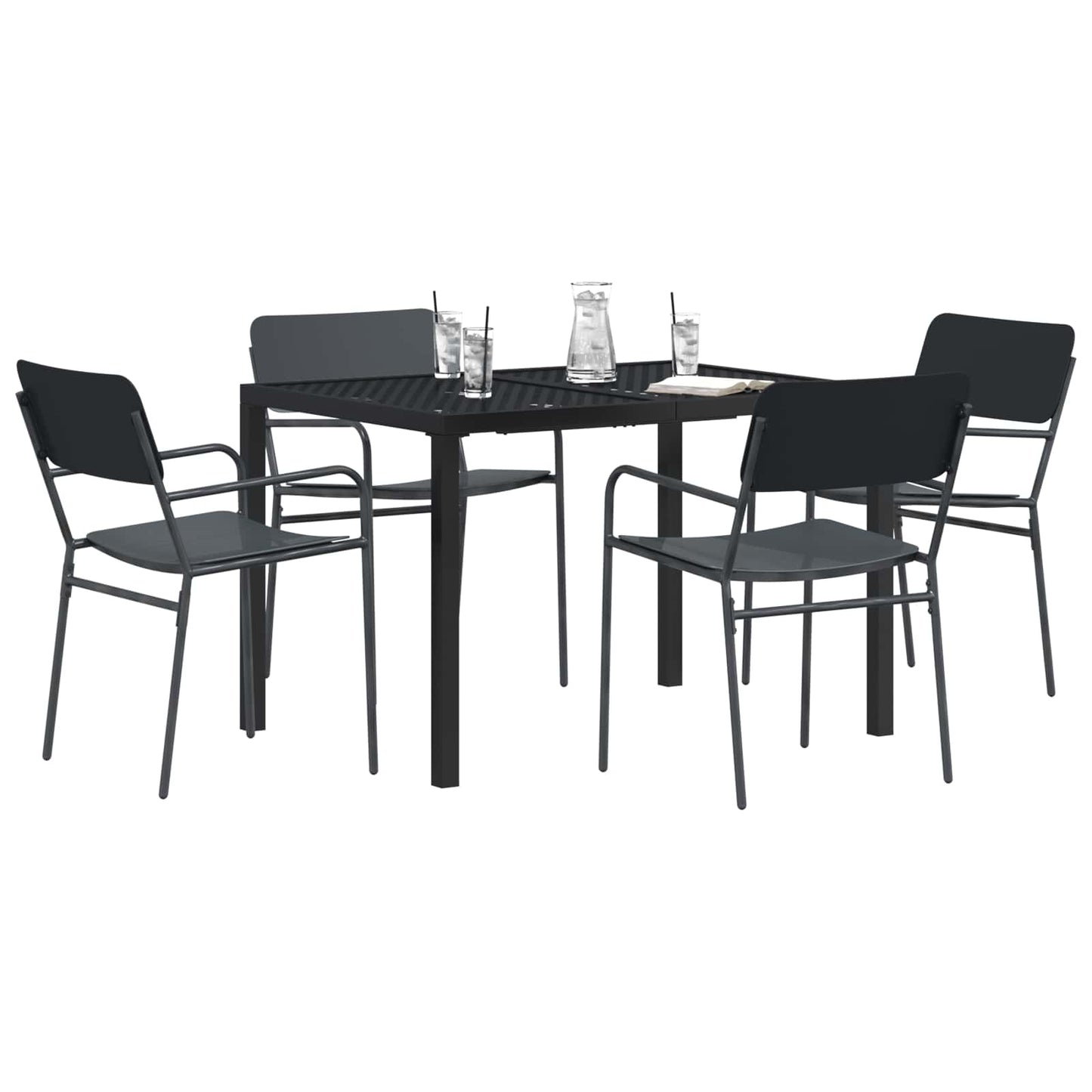 Outdoor Furniture Set 5 pcs Anthracite Steel