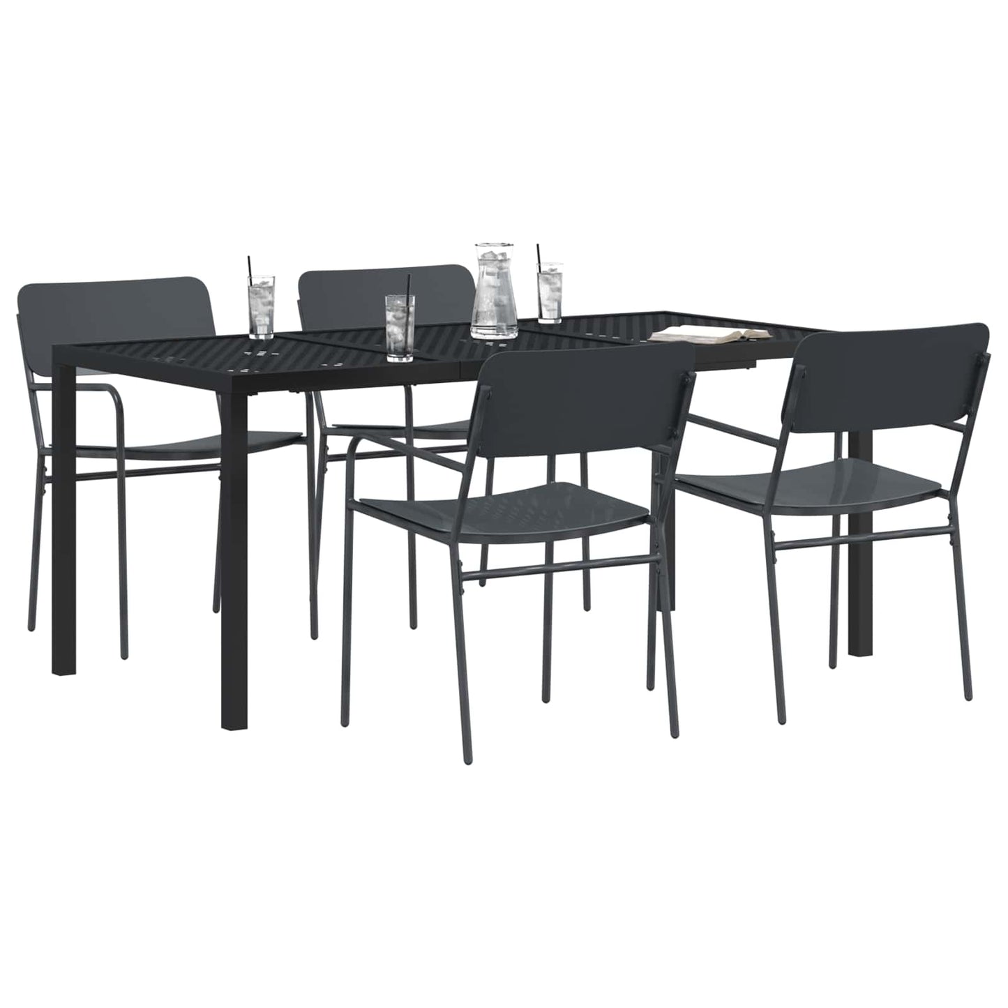 Outdoor Furniture Set 5 pcs Anthracite Steel
