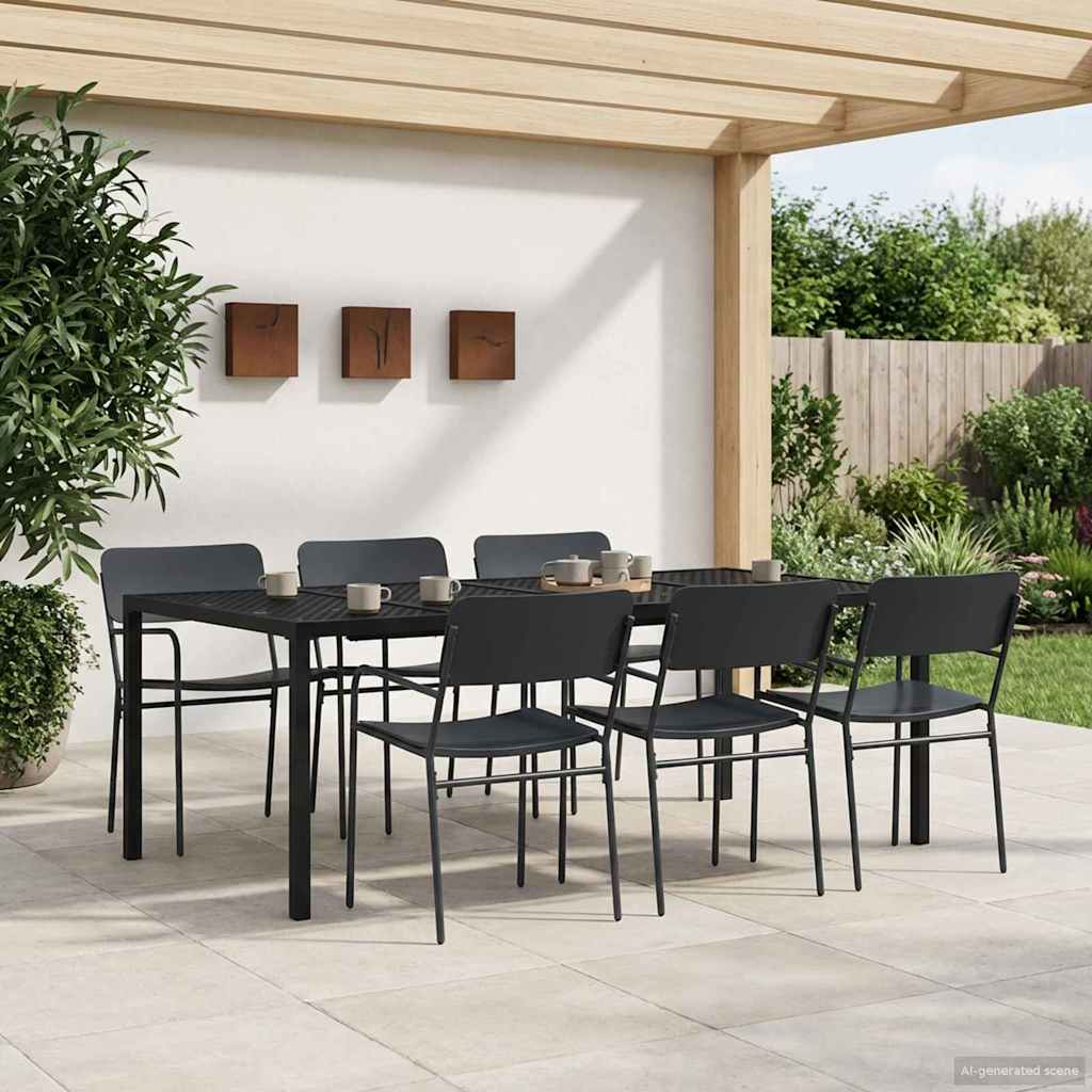 Outdoor Furniture Set 7 pcs Anthracite Steel