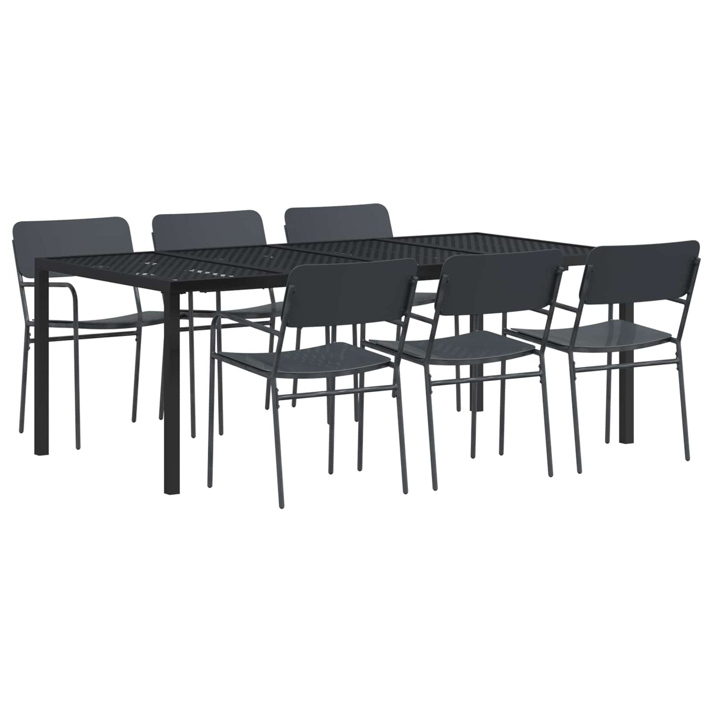 Outdoor Furniture Set 7 pcs Anthracite Steel