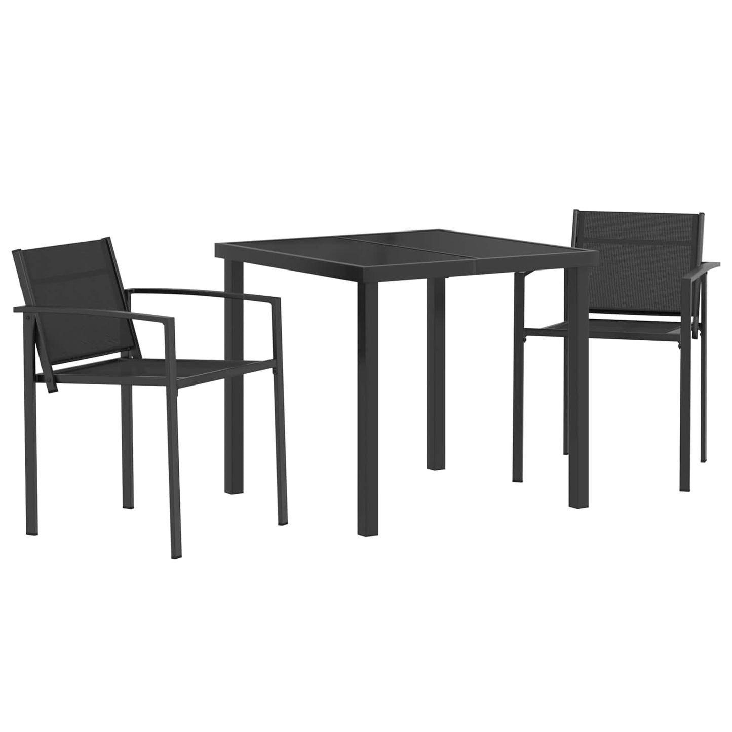 Outdoor Furniture Set 3 pcs Black and Anthracite Textilene