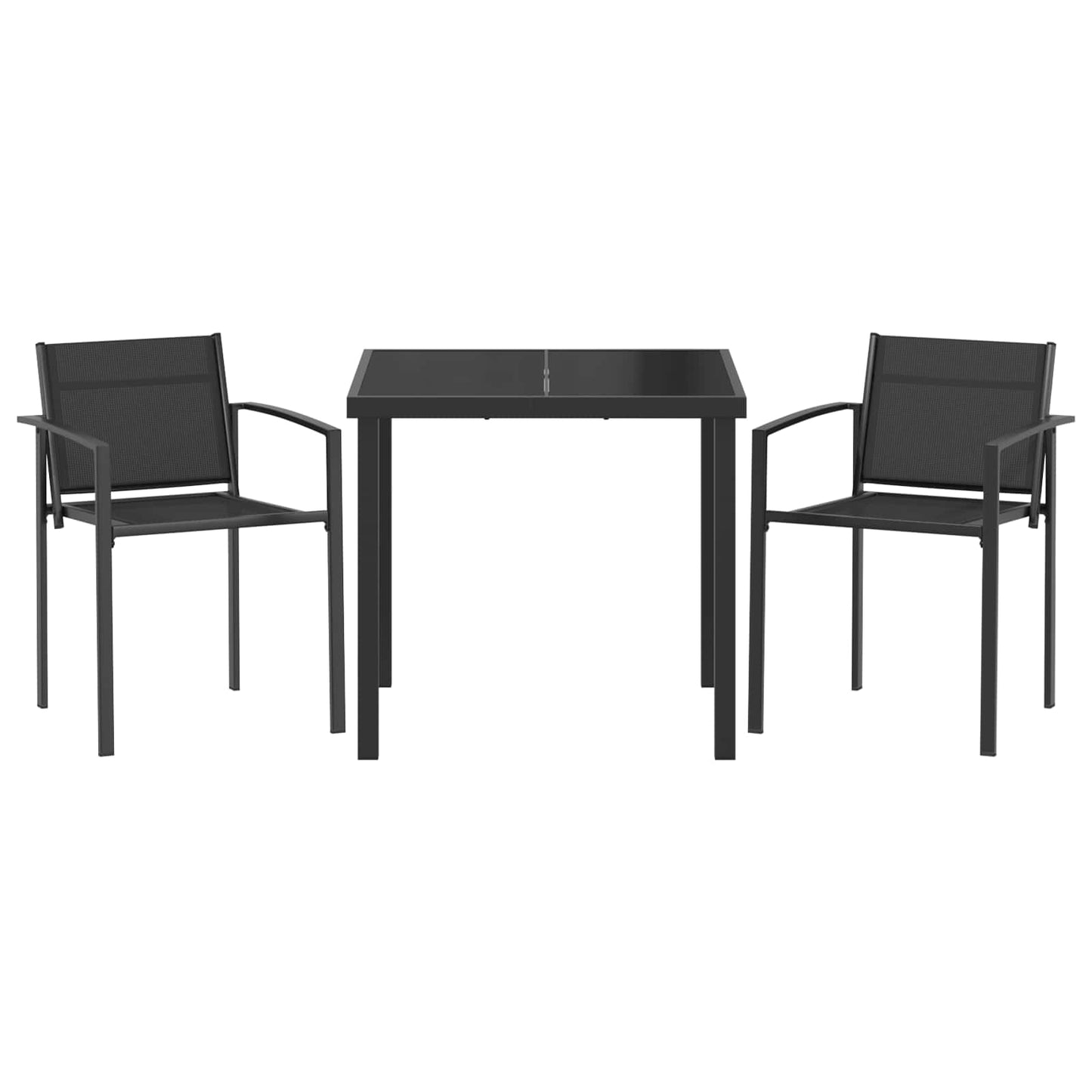 Outdoor Furniture Set 3 pcs Black and Anthracite Textilene