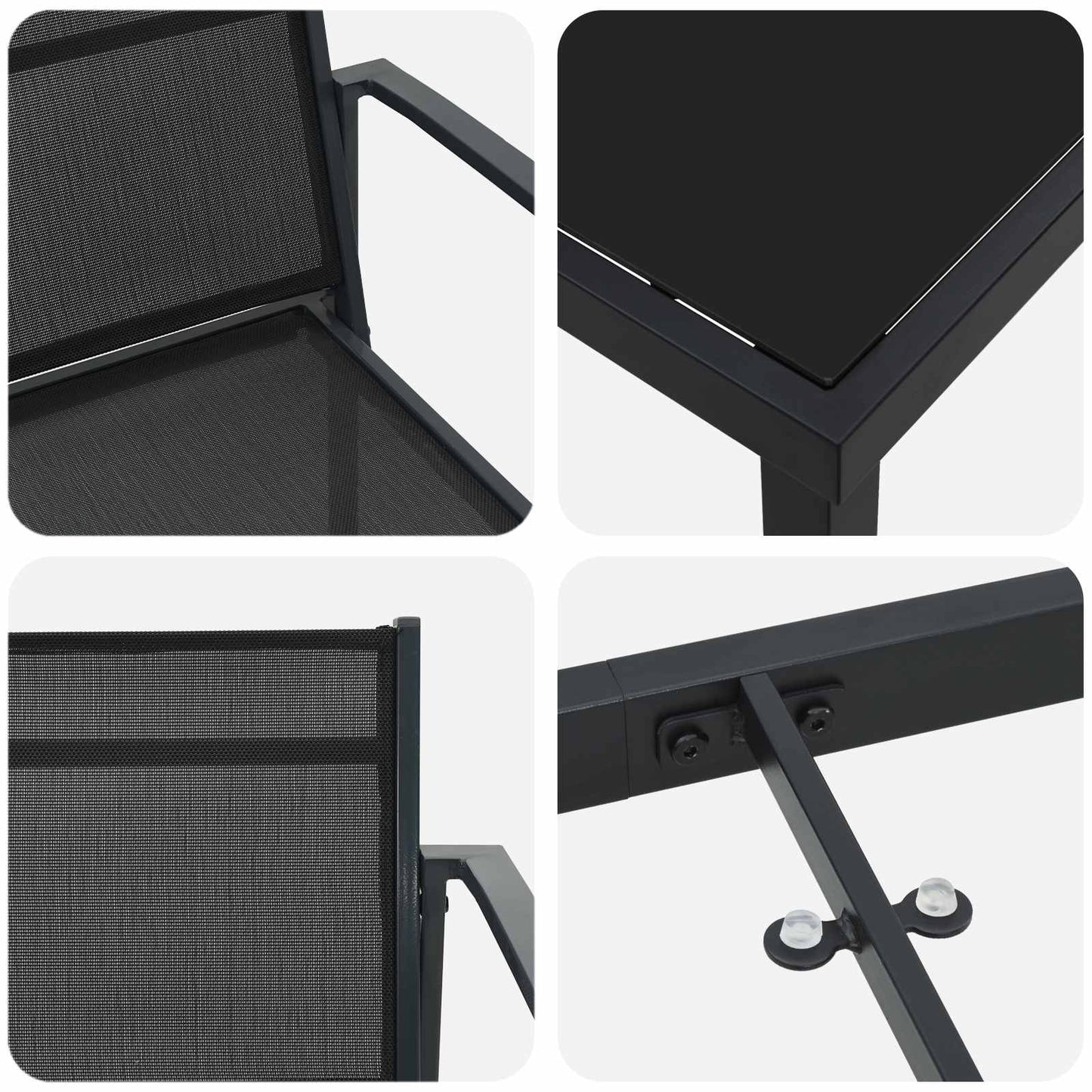 Outdoor Furniture Set 5 pcs Black and Anthracite Textilene
