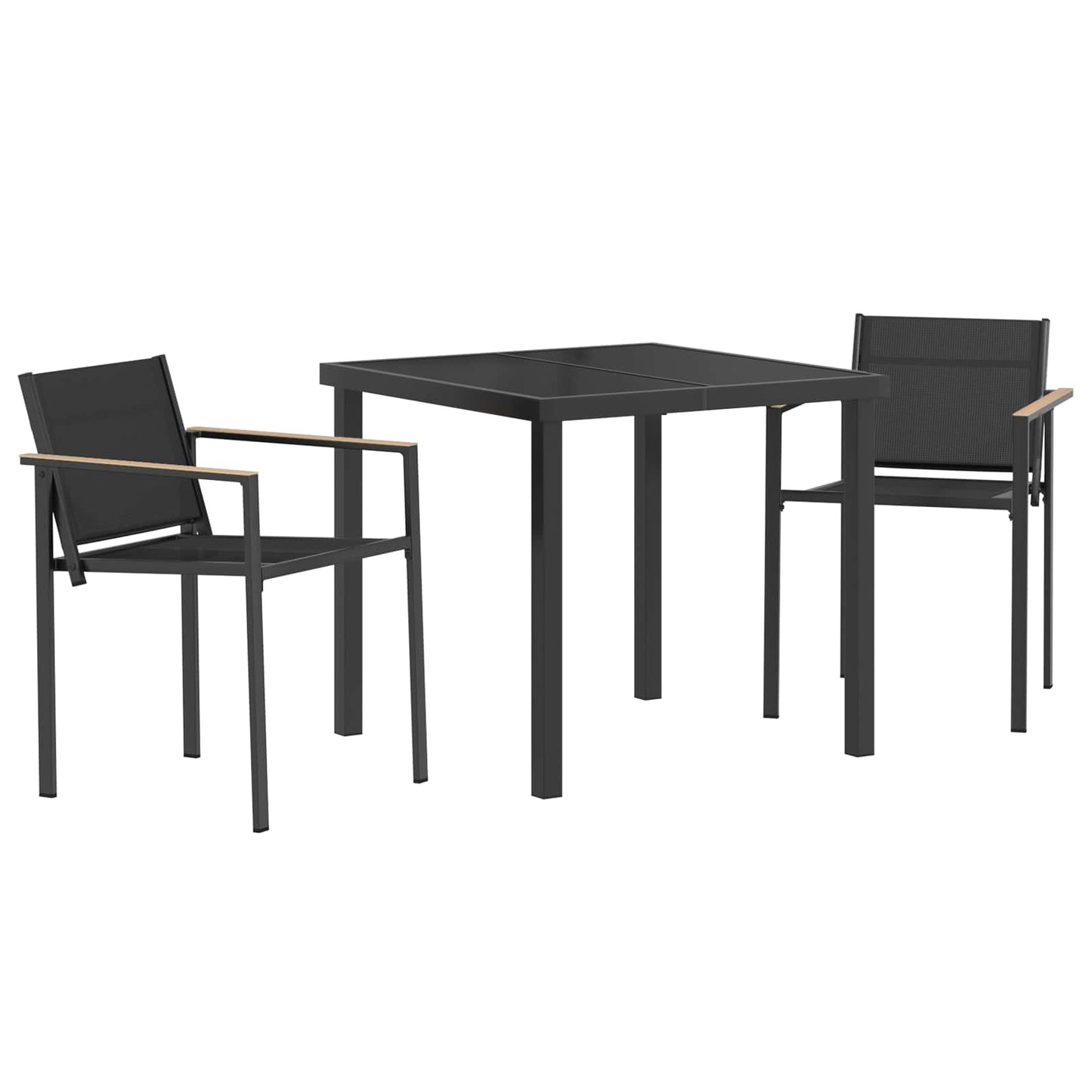 Outdoor Furniture Set 3 pcs Black and Anthracite Textilene