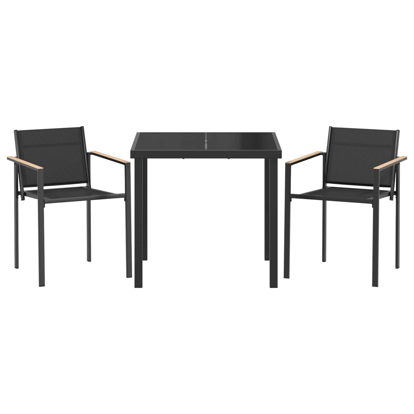 Outdoor Furniture Set 3 pcs Black and Anthracite Textilene