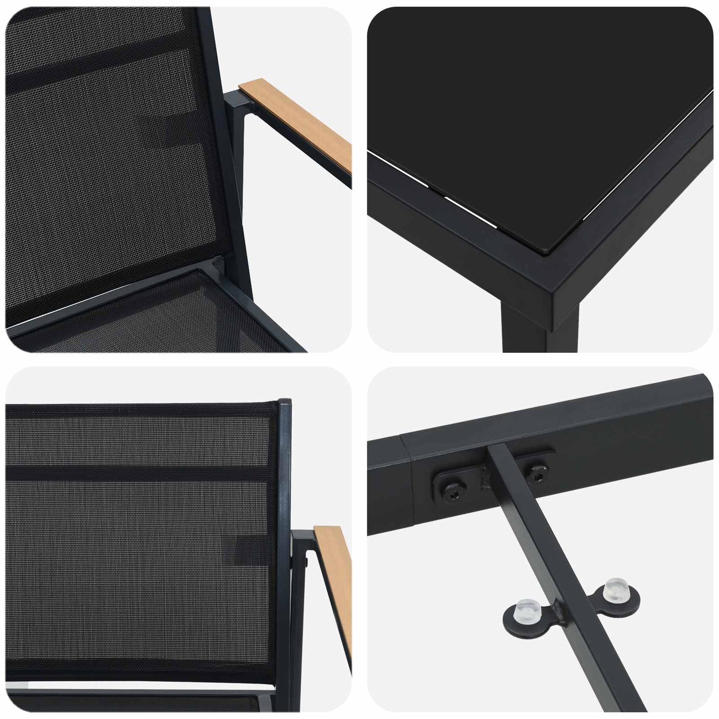 Outdoor Furniture Set 5 pcs Black and Anthracite Textilene