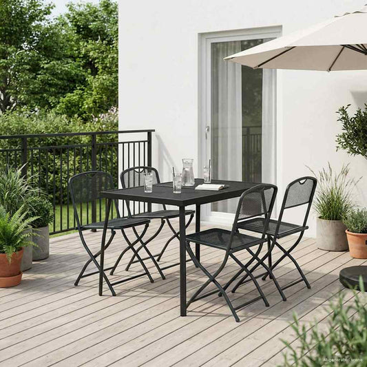 Outdoor Furniture Set 5 pcs Anthracite Iron and Steel