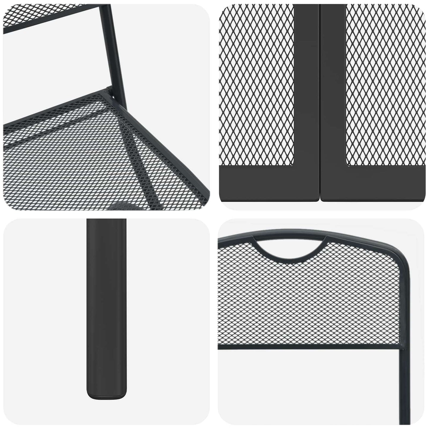 Outdoor Furniture Set Folding 7 pcs Anthracite Iron and Steel