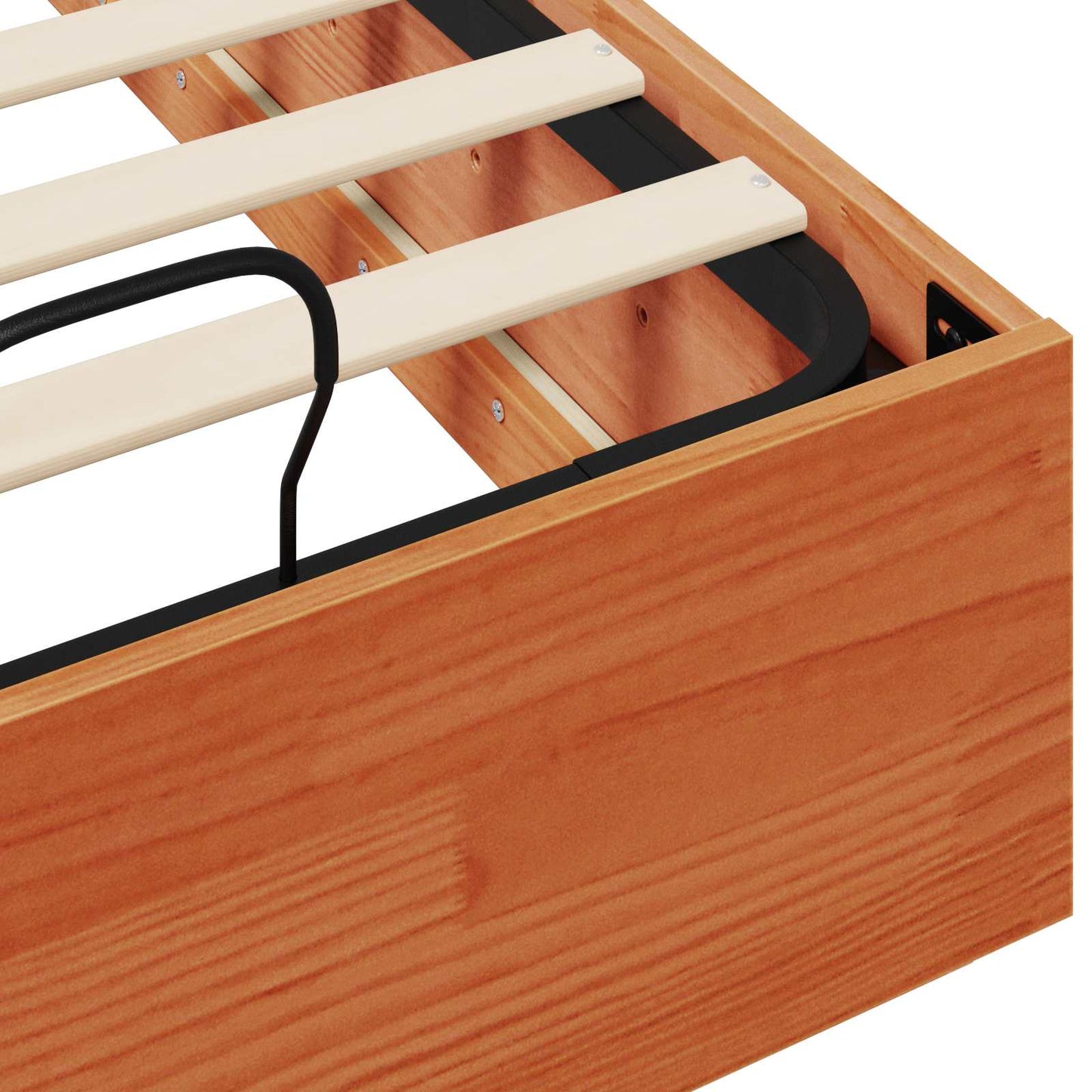 Ottoman Bed Frame Wax Brown 75 x 190 cm Solid Pine Wood