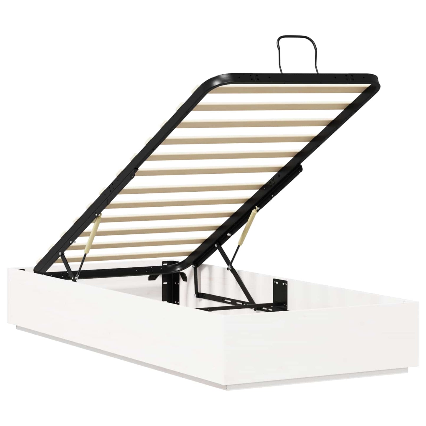 Ottoman Bed Frame White 80 x 200 cm Solid Pine Wood