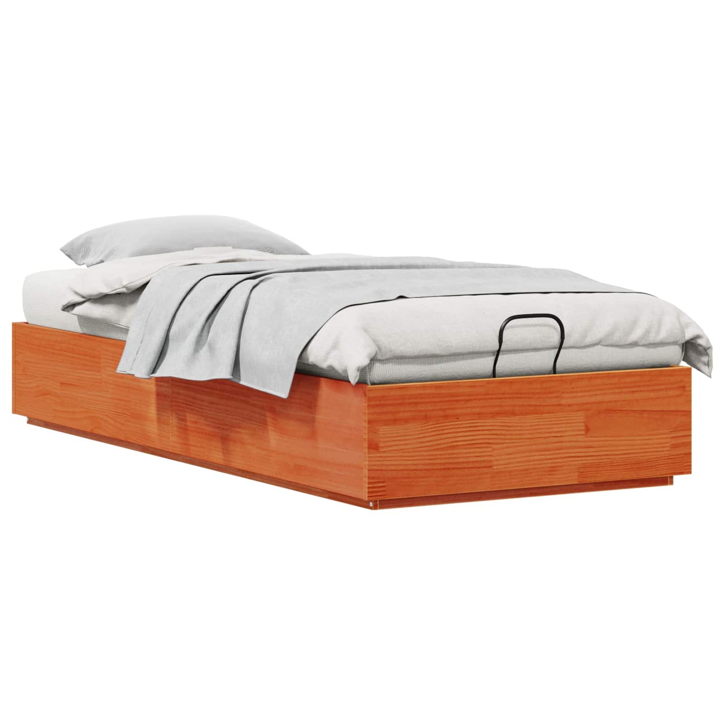 Ottoman Bed Frame Wax Brown 100 x 200 cm Solid Pine Wood