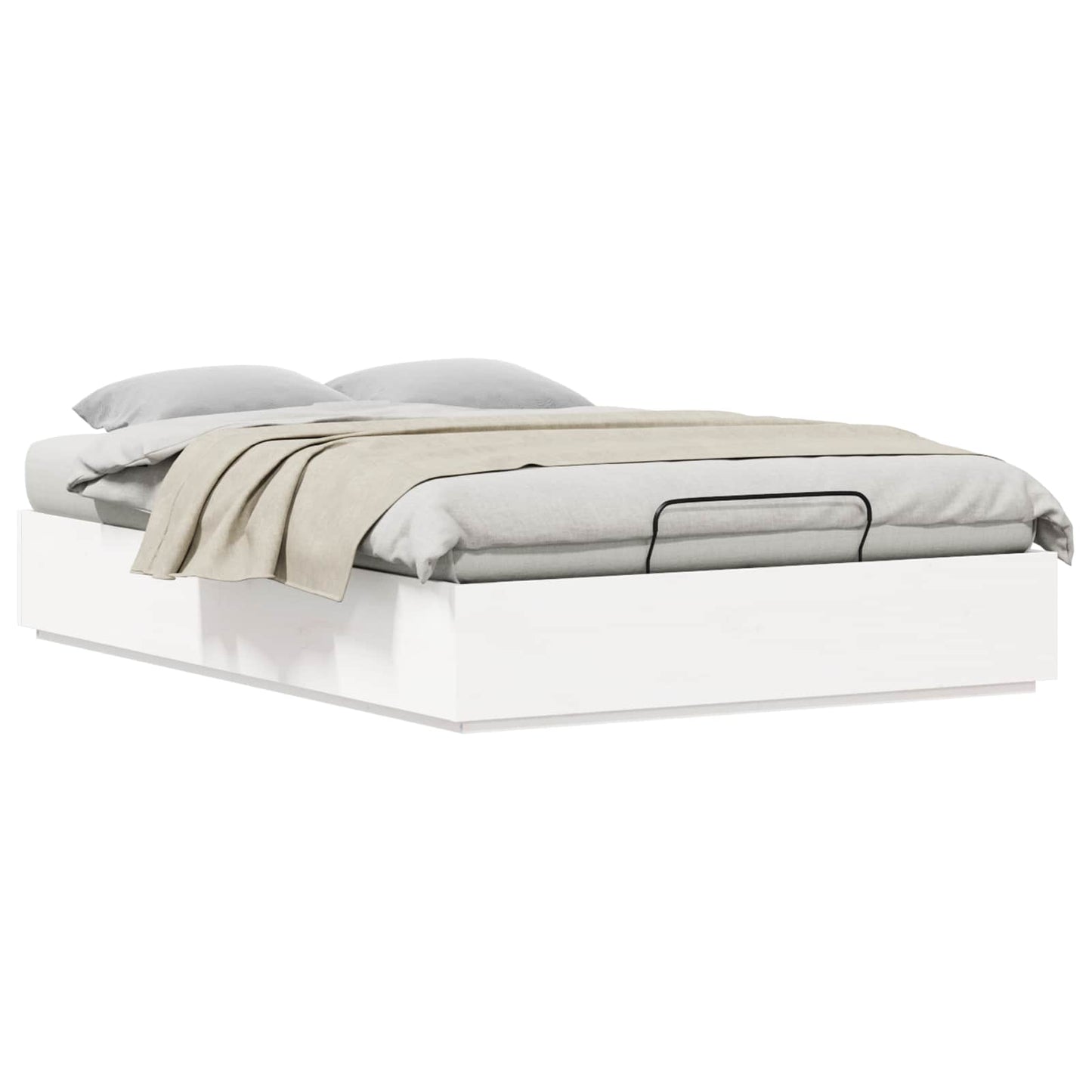 Ottoman Bed Frame White 120 x 190 cm Solid Pine Wood