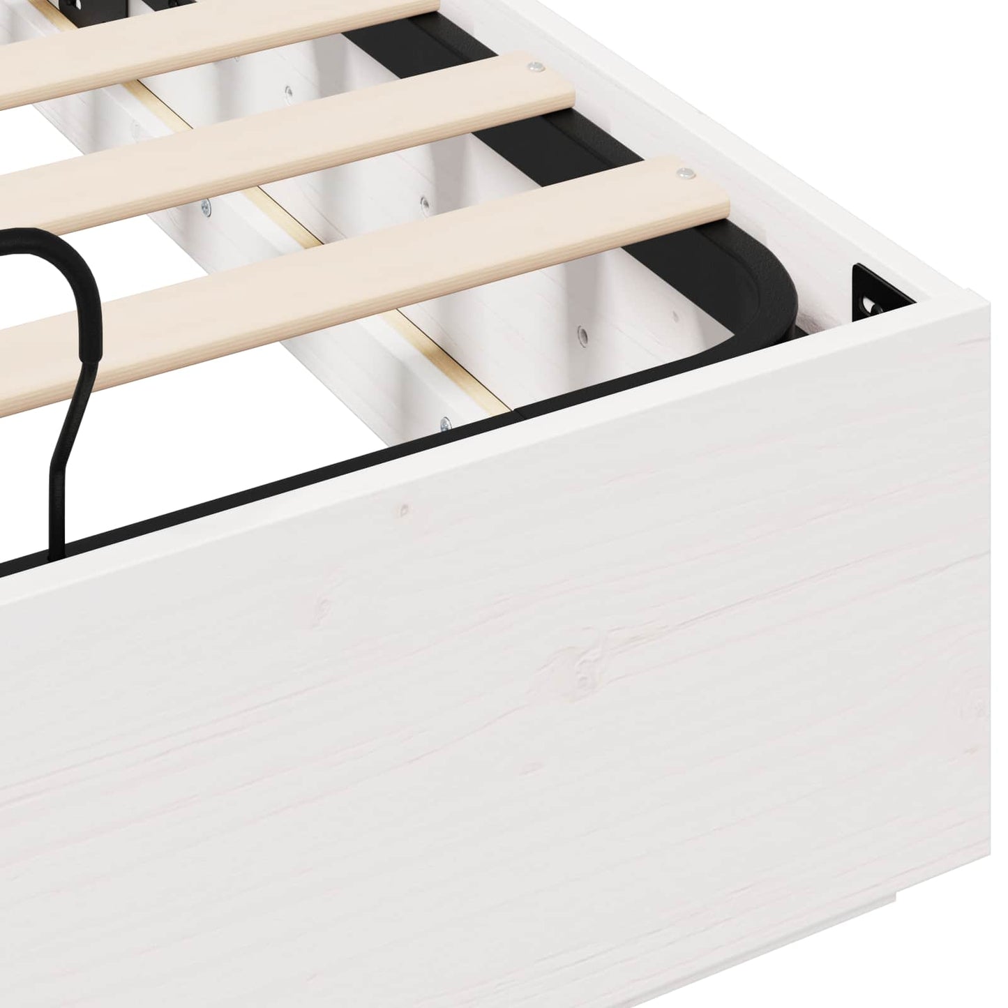 Ottoman Bed Frame White 140 x 190 cm Solid Pine Wood