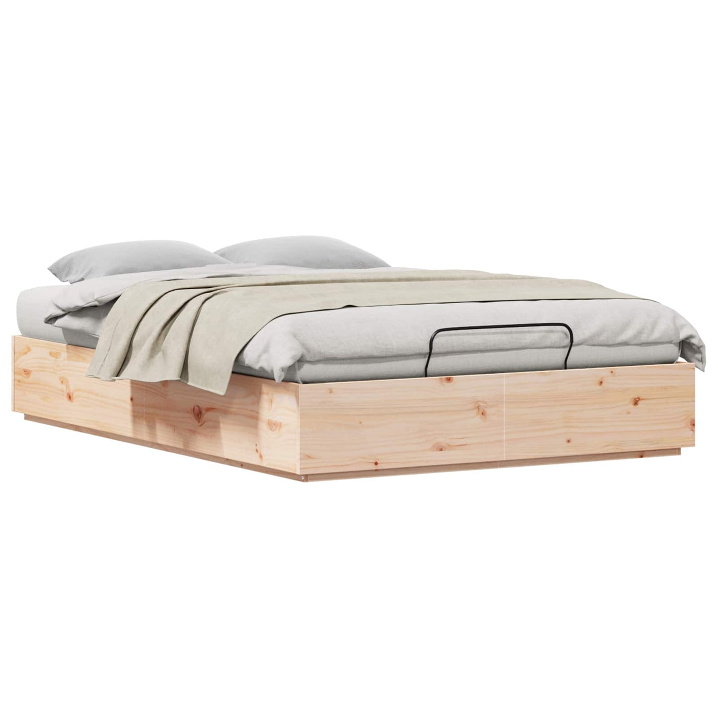 Ottoman Bed Frame Natural 140 x 200 cm Solid Pine Wood