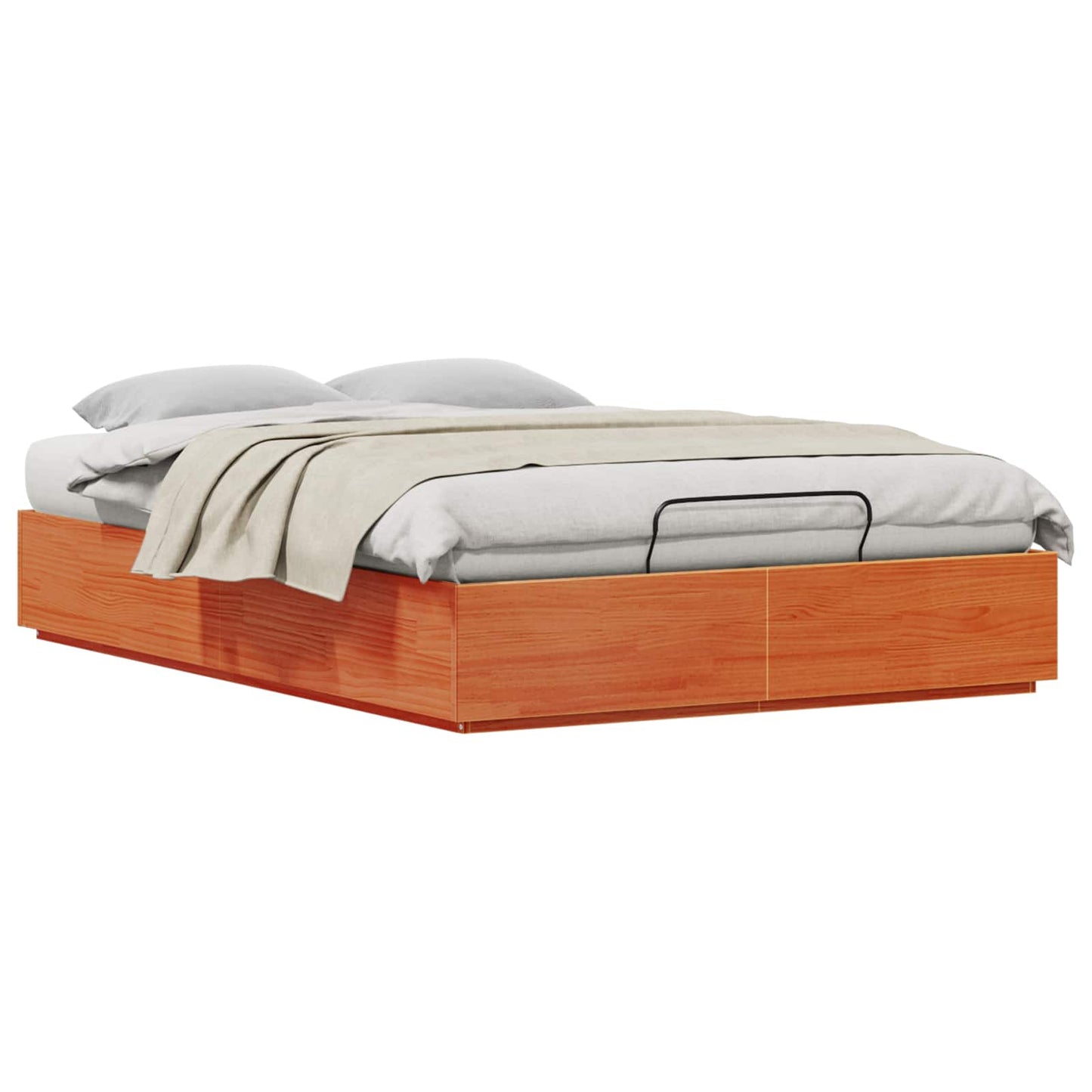 Ottoman Bed Frame Wax Brown 140 x 200 cm Solid Pine Wood