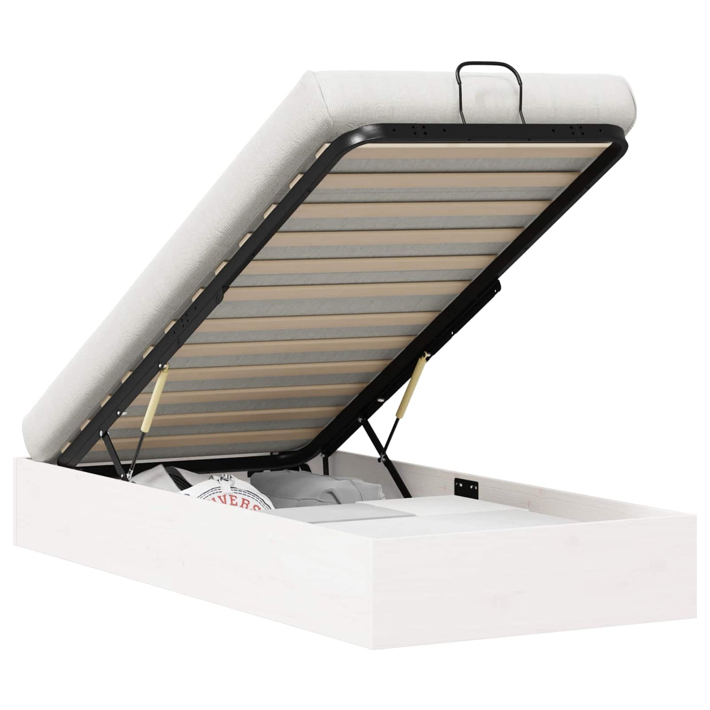 Ottoman Bed Frame with Storage White 90 x 190 cm