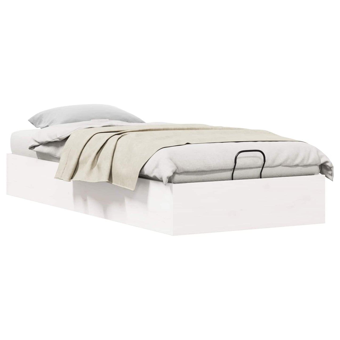 Ottoman Bed Frame with Storage White 90 x 190 cm