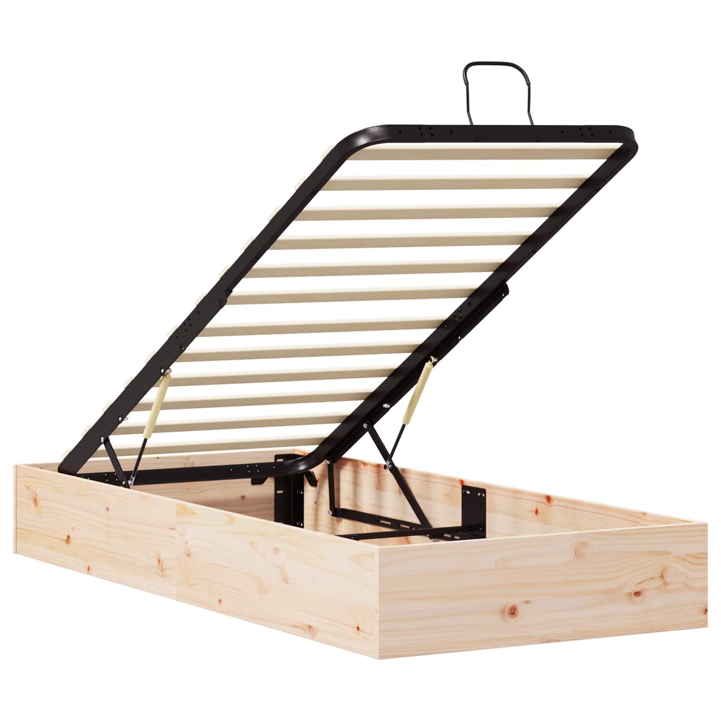 Ottoman Bed Frame with Storage Natural 80 x 200 cm