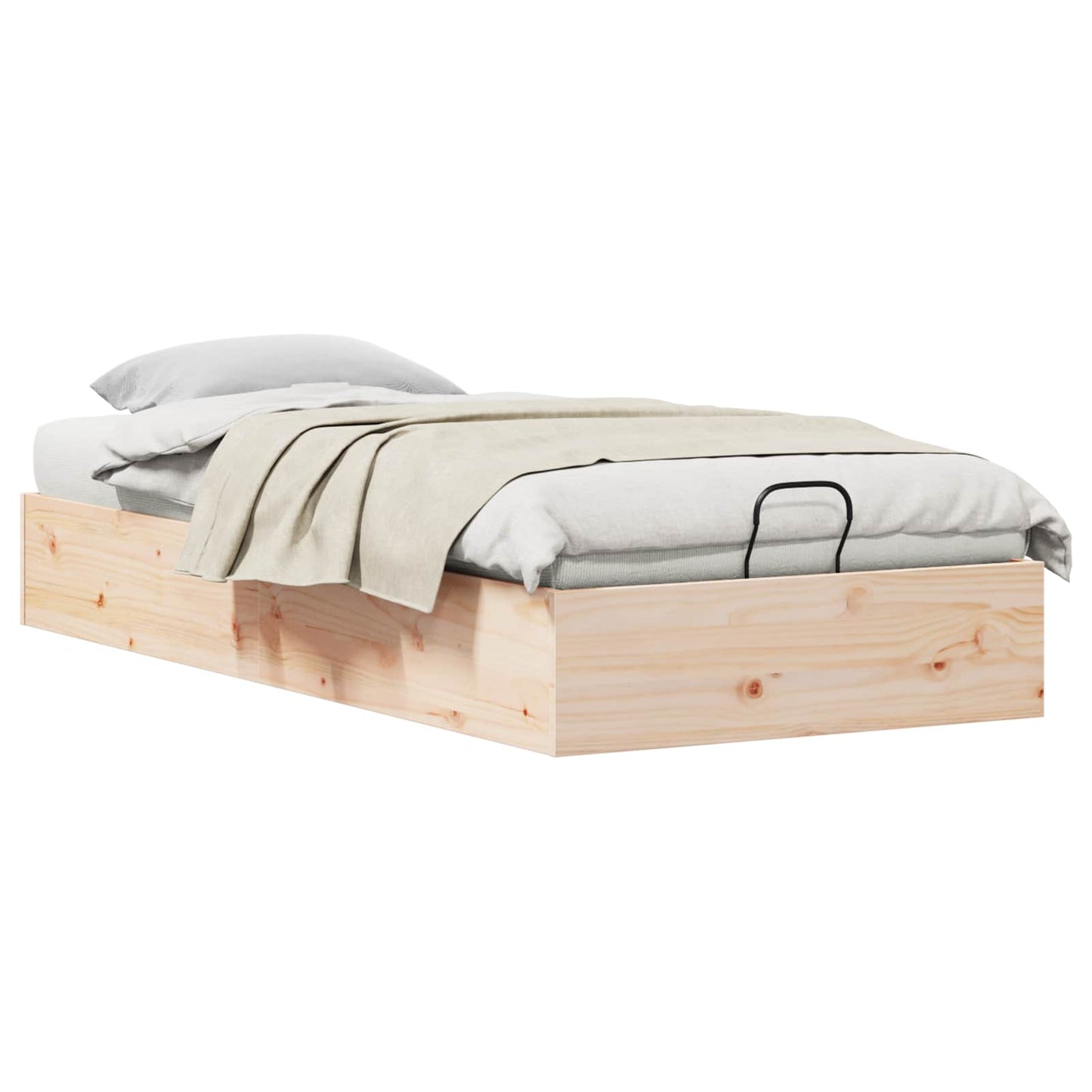 Ottoman Bed Frame with Storage Natural 90 x 200 cm