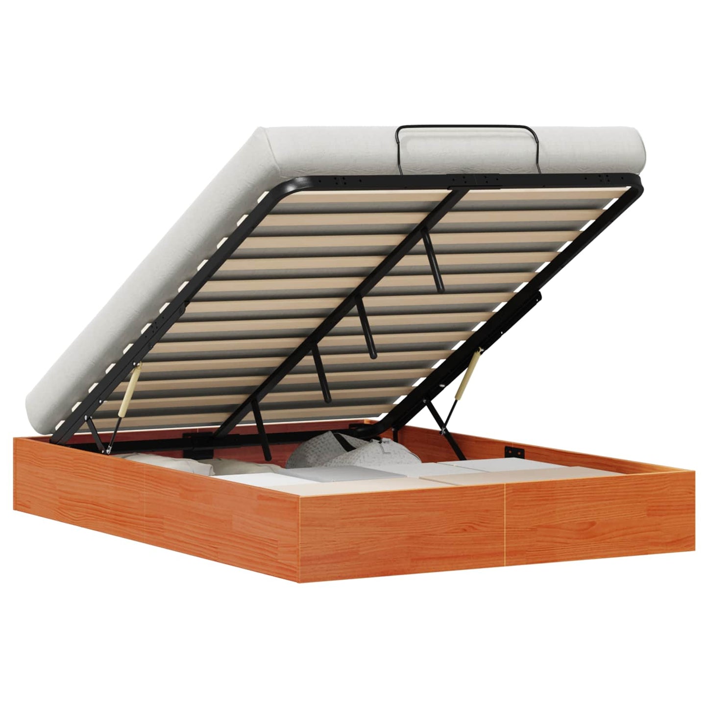 Ottoman Bed Frame with Storage Wax Brown 120 x 190 cm