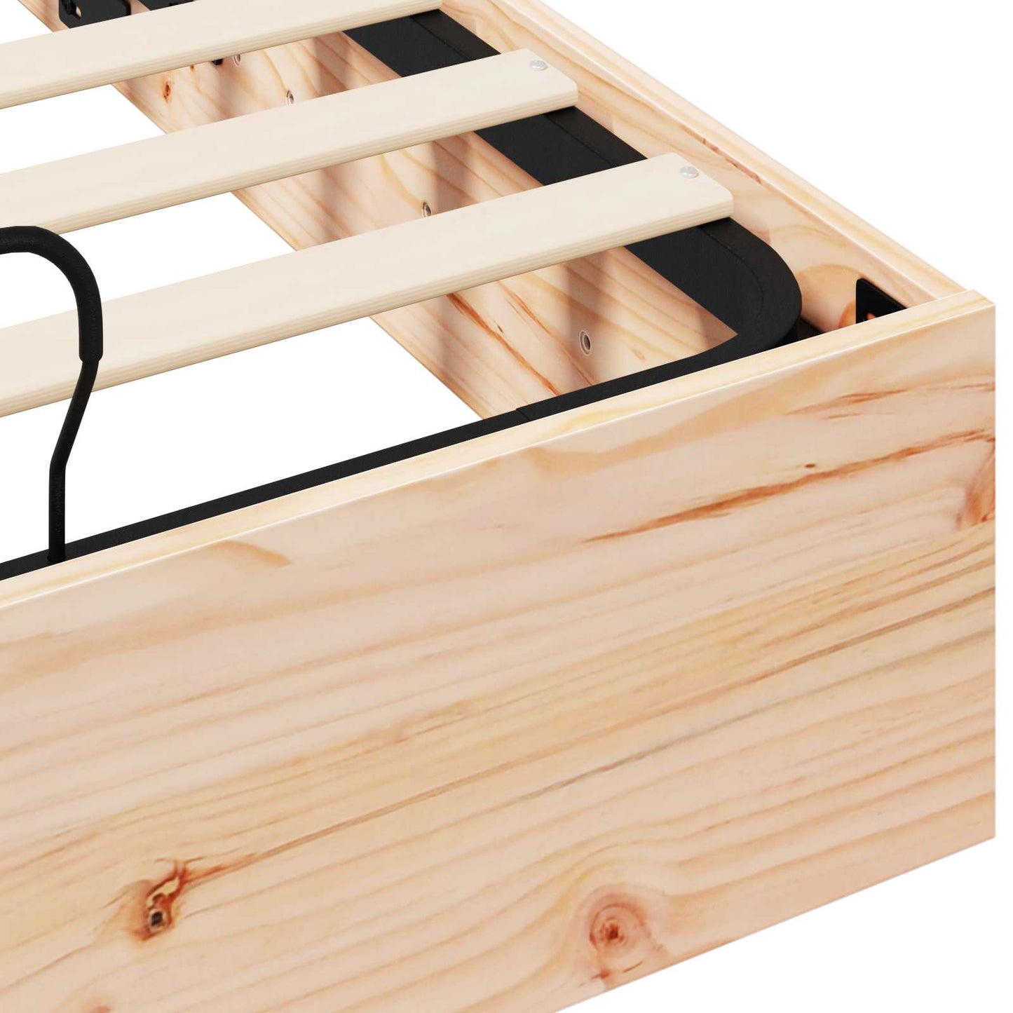Ottoman Bed Frame with Storage Natural 135 x 190 cm