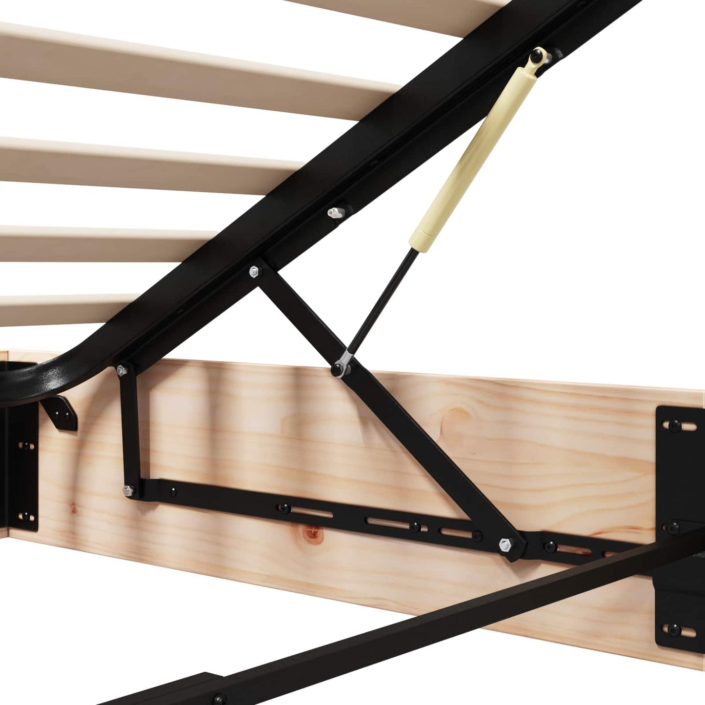 Ottoman Bed Frame with Storage Natural 135 x 190 cm