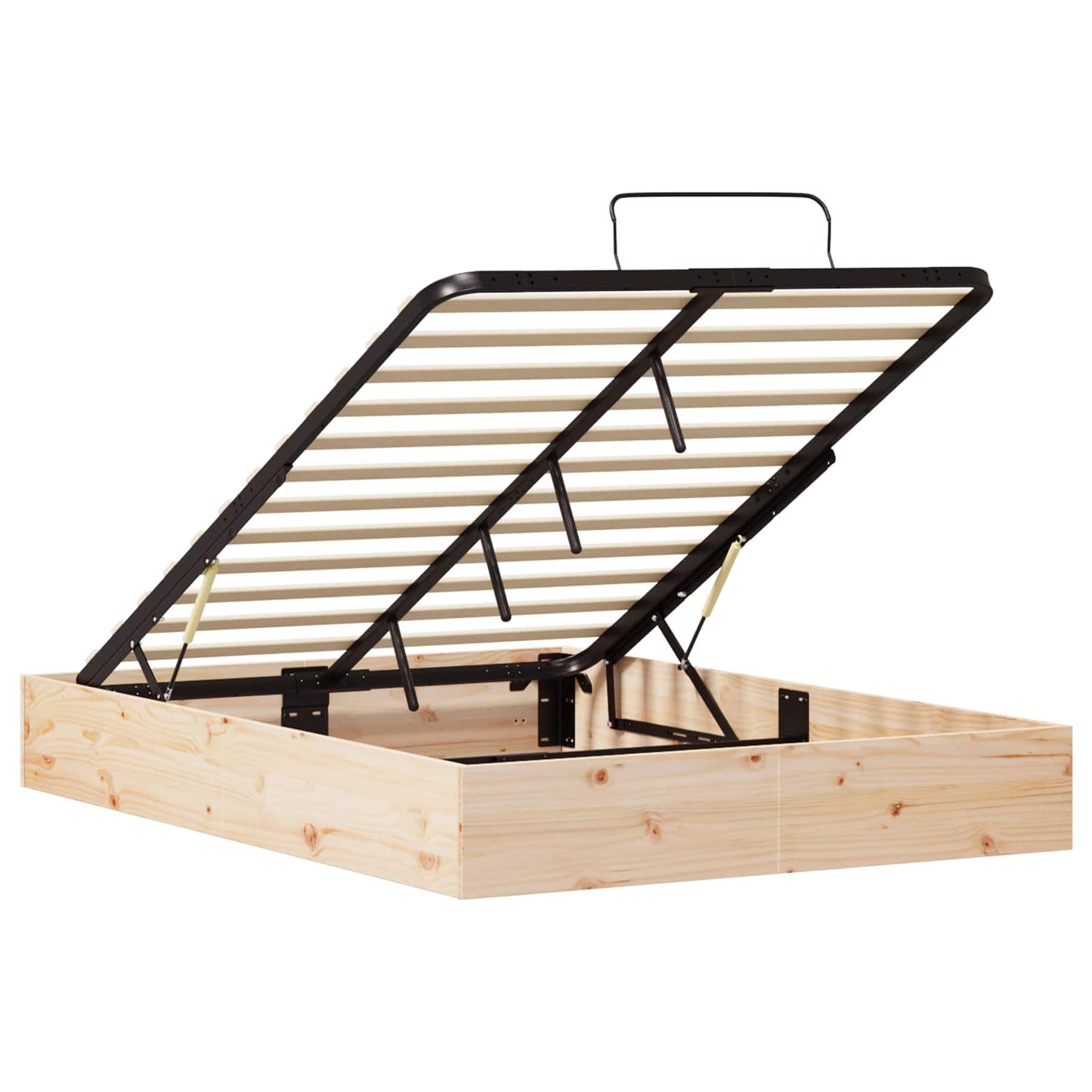 Ottoman Bed Frame with Storage Natural 135 x 190 cm