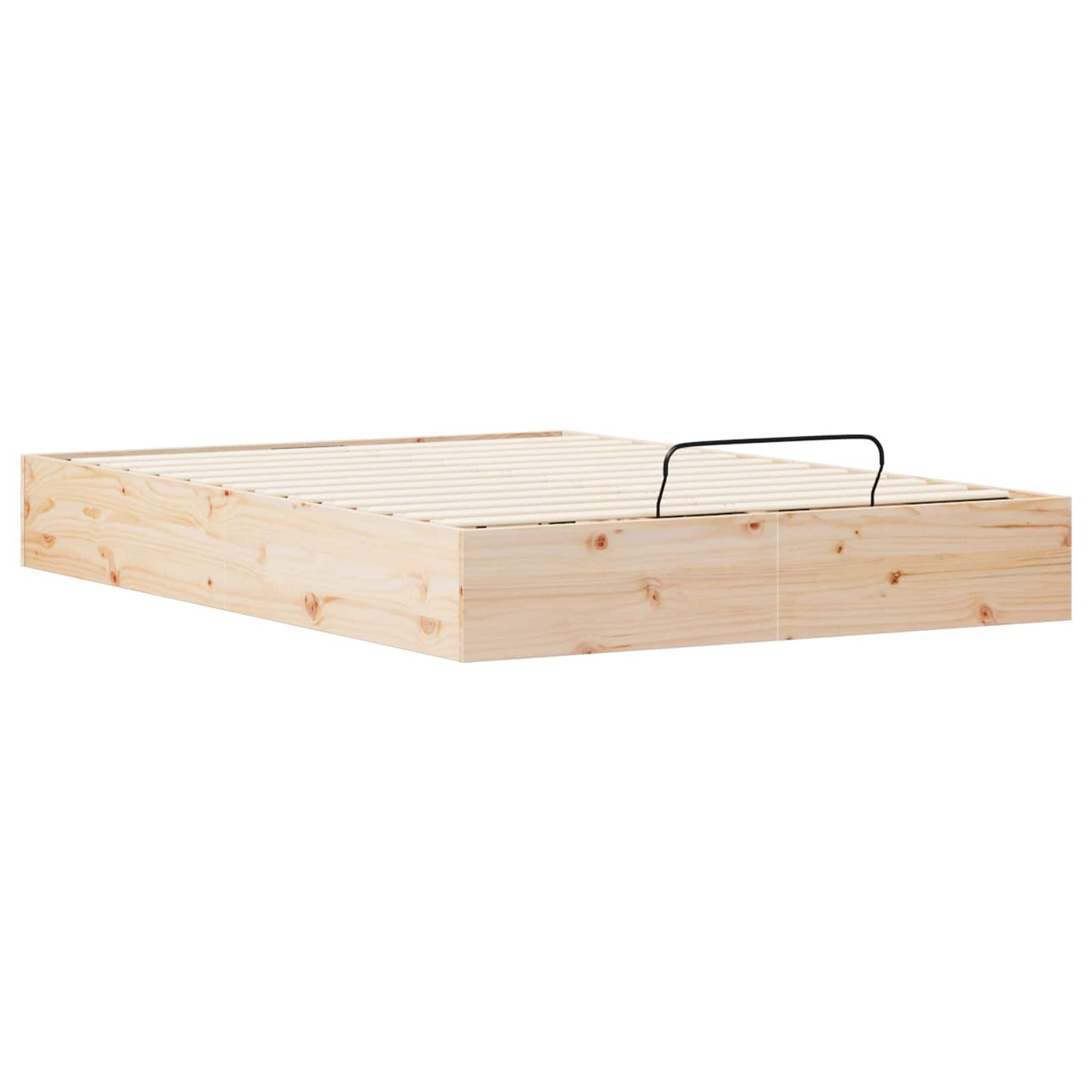 Ottoman Bed Frame with Storage Natural 135 x 190 cm