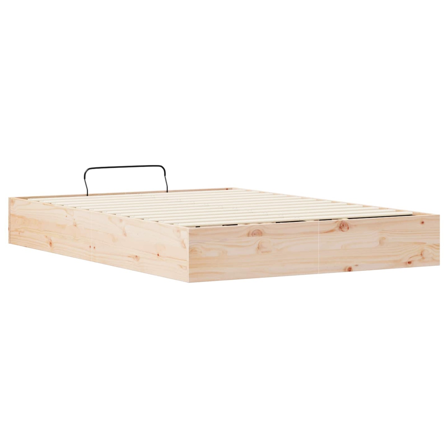 Ottoman Bed Frame with Storage Natural 135 x 190 cm