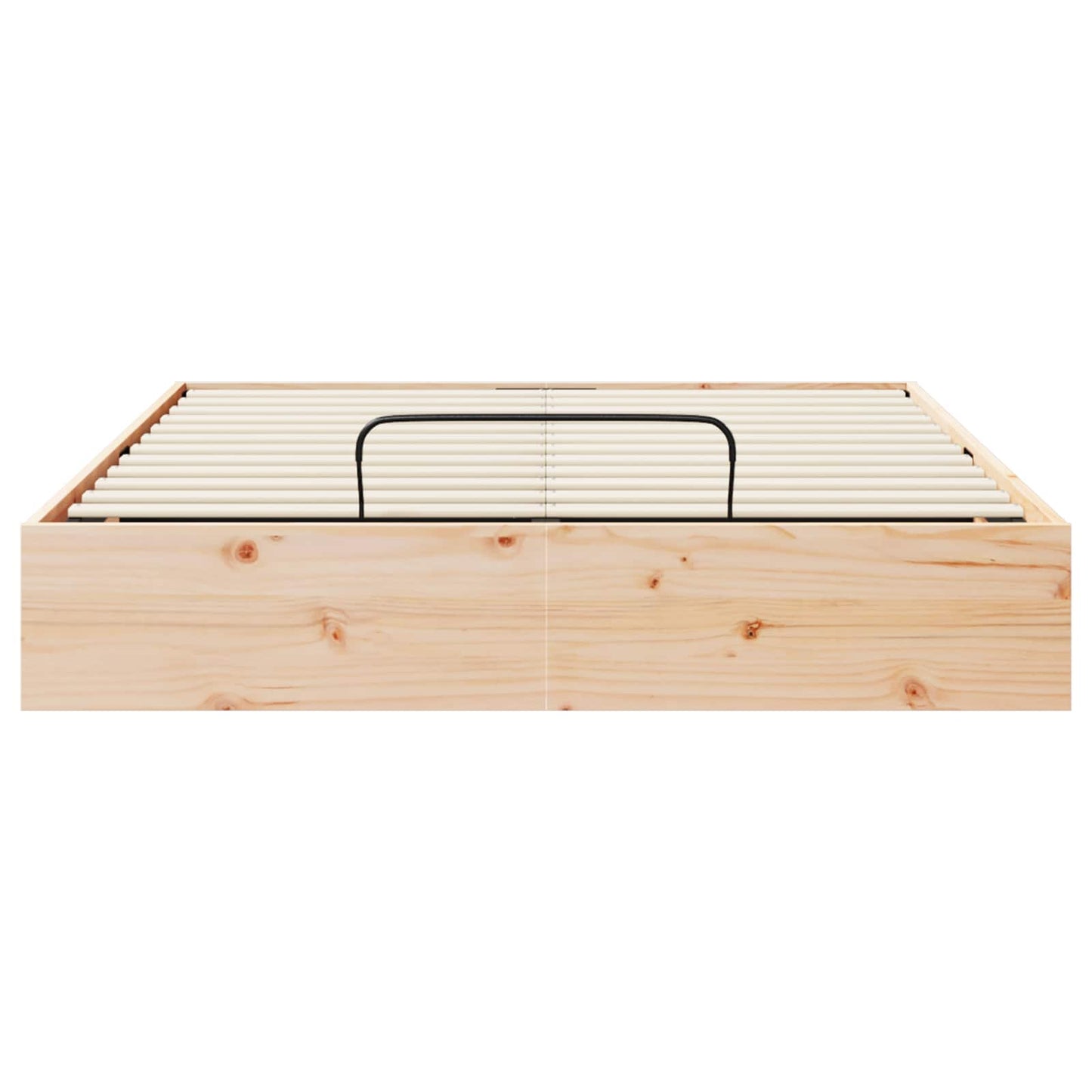 Ottoman Bed Frame with Storage Natural 135 x 190 cm