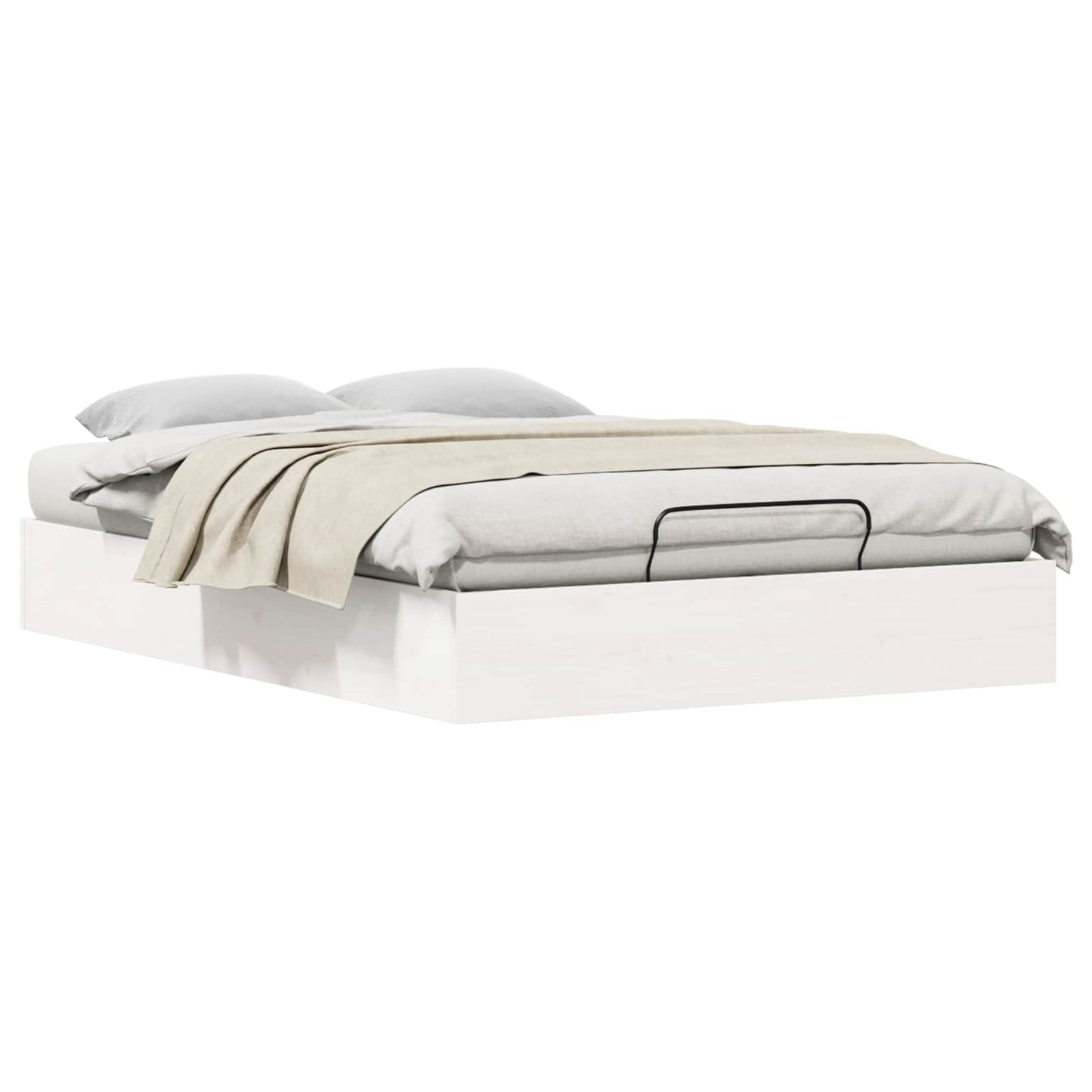 Ottoman Bed Frame with Storage White 135 x 190 cm