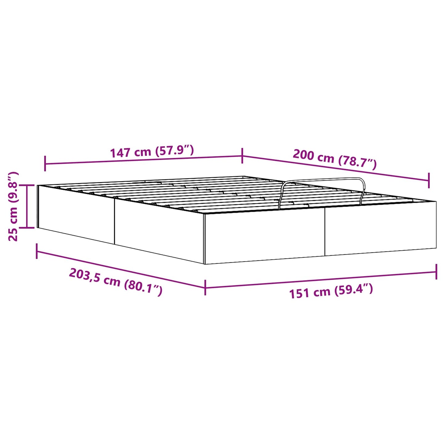 Ottoman Bed Frame with Storage Wax Brown 150 x 200 cm