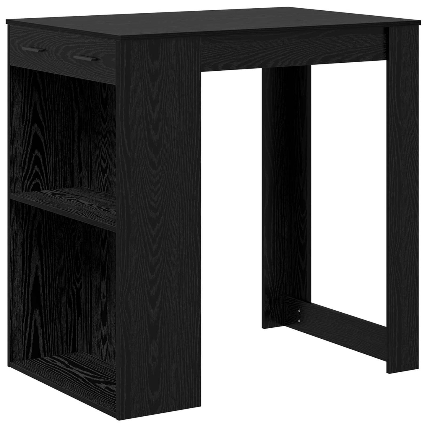 Bar Table Black Oak 102 x 70 x 103.5 cm Engineered Wood