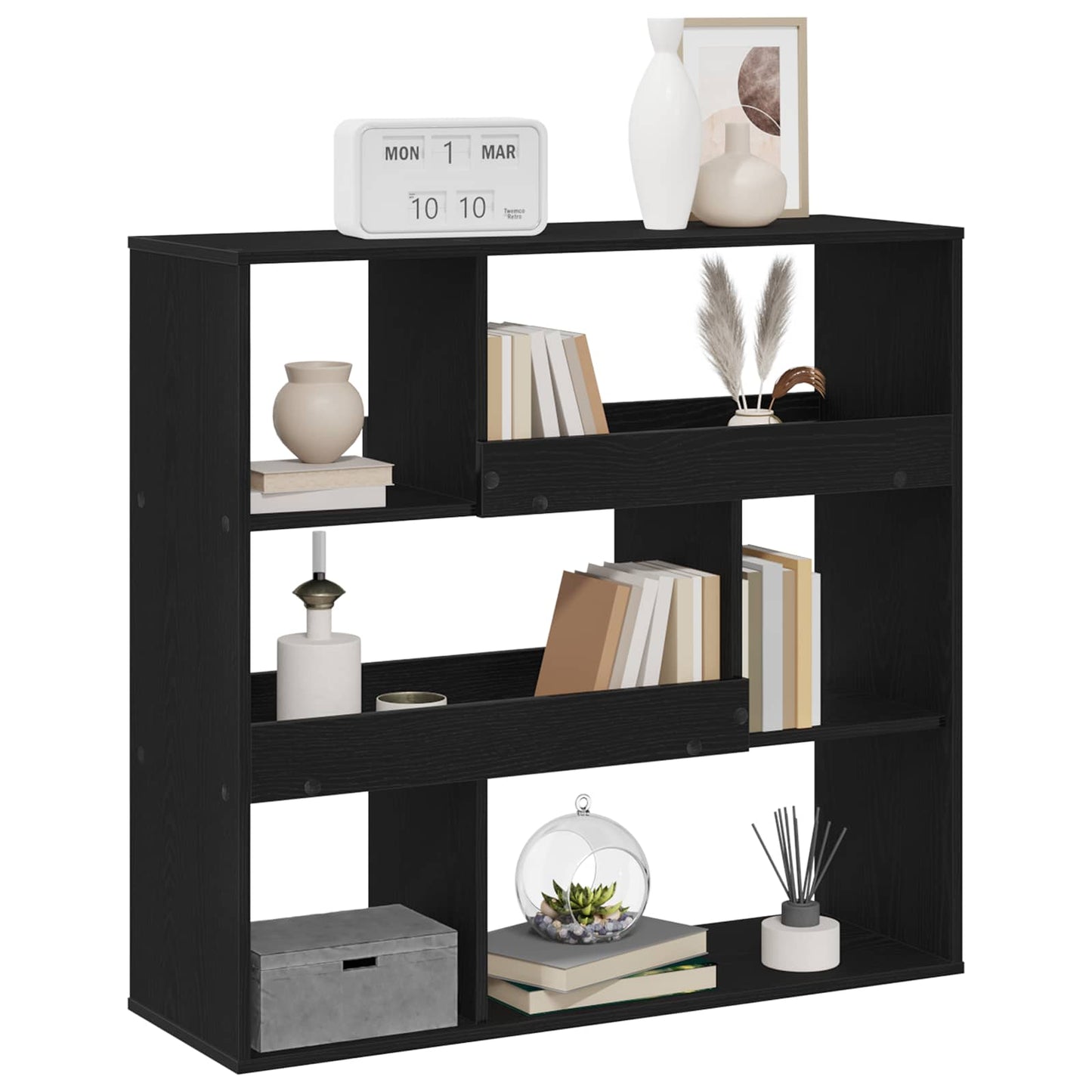 Book Shelf Black Oak 100 x 33 x 94.5 cm Engineered Wood