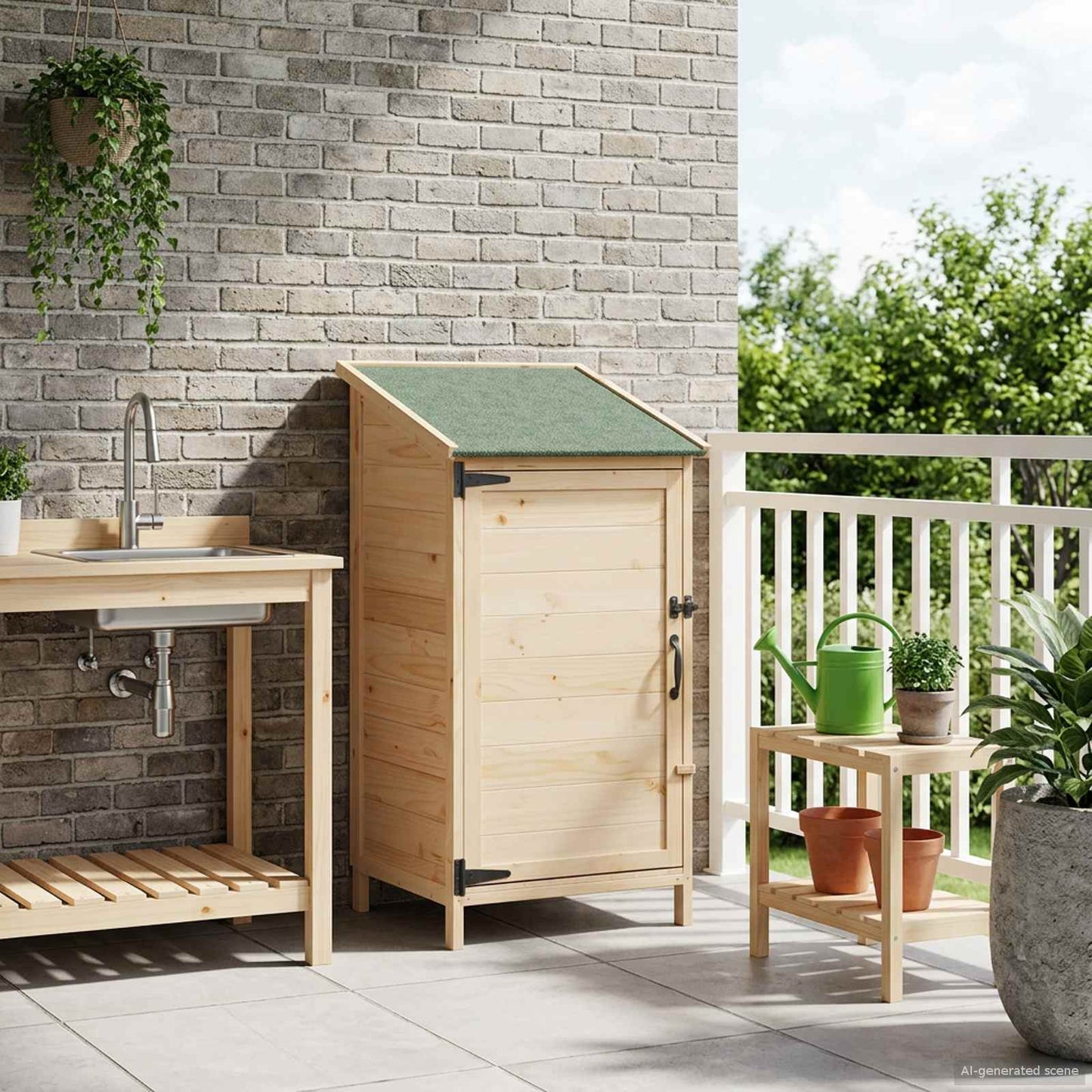 Garden Shed Natural 59 x 56 x 113.5 cm Engineered Wood