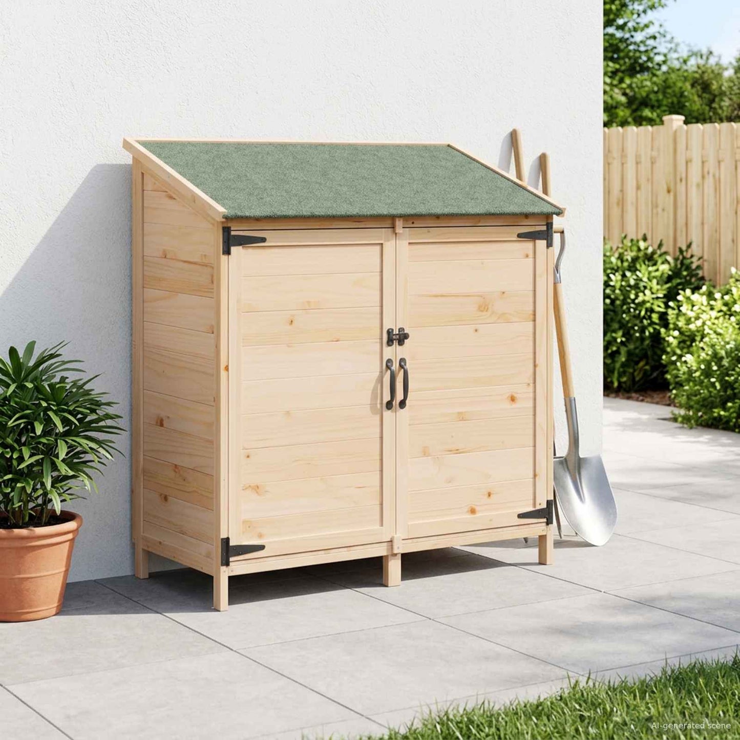 Garden Shed Natural 106.5 x 56 x 113.5 cm Engineered Wood