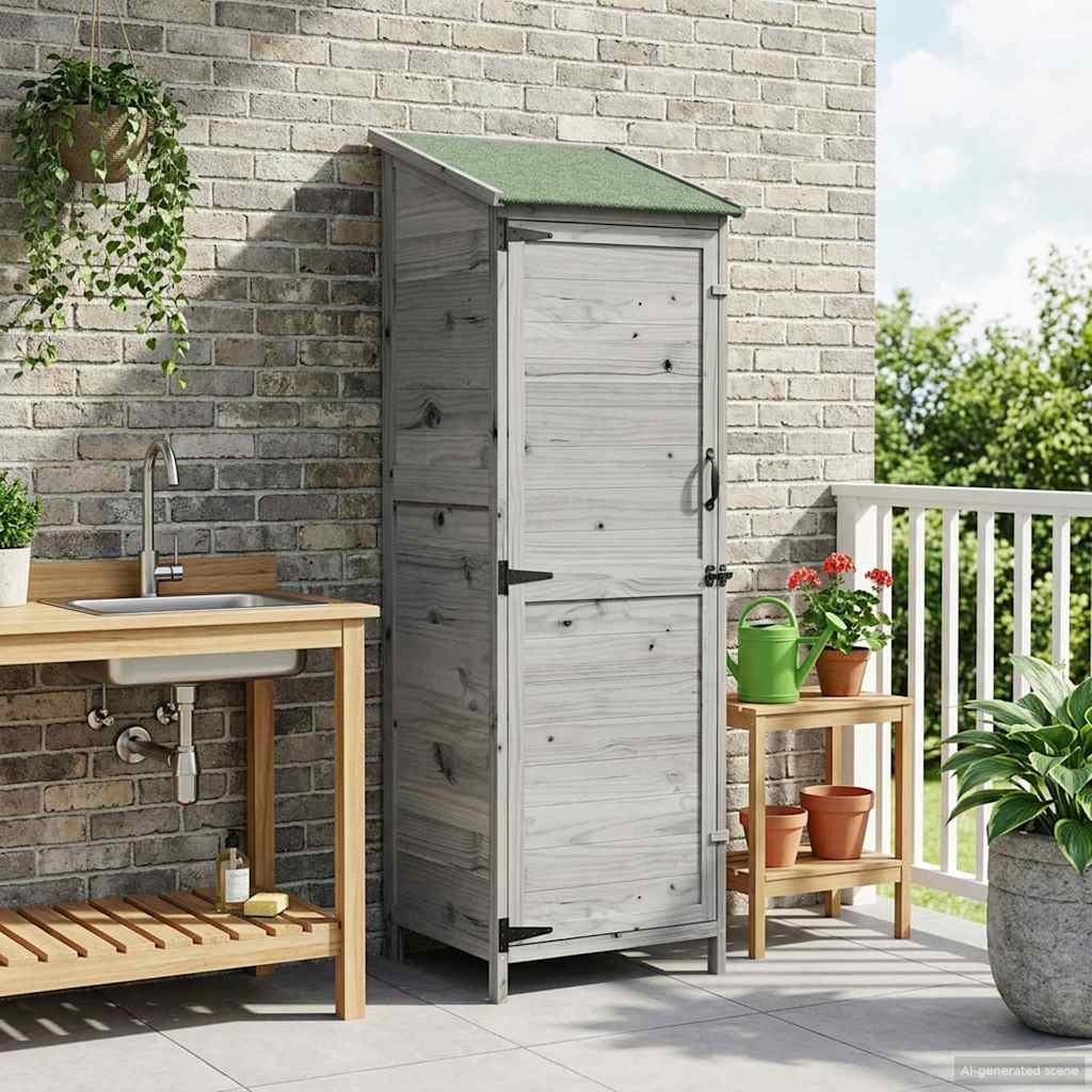 Garden Shed Grey 59.5 x 56 x 176.5 cm Engineered Wood