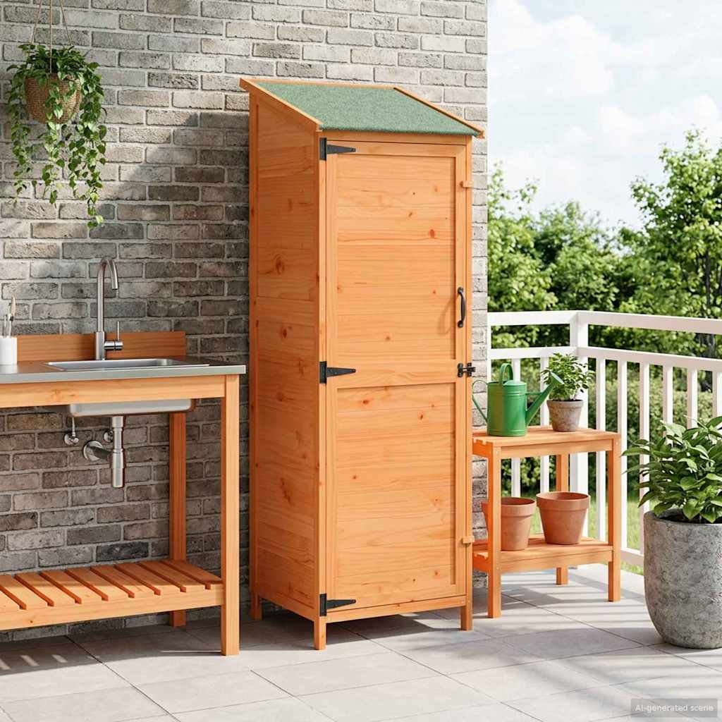 Garden Shed Brown 59.5 x 56 x 176.5 cm Engineered Wood