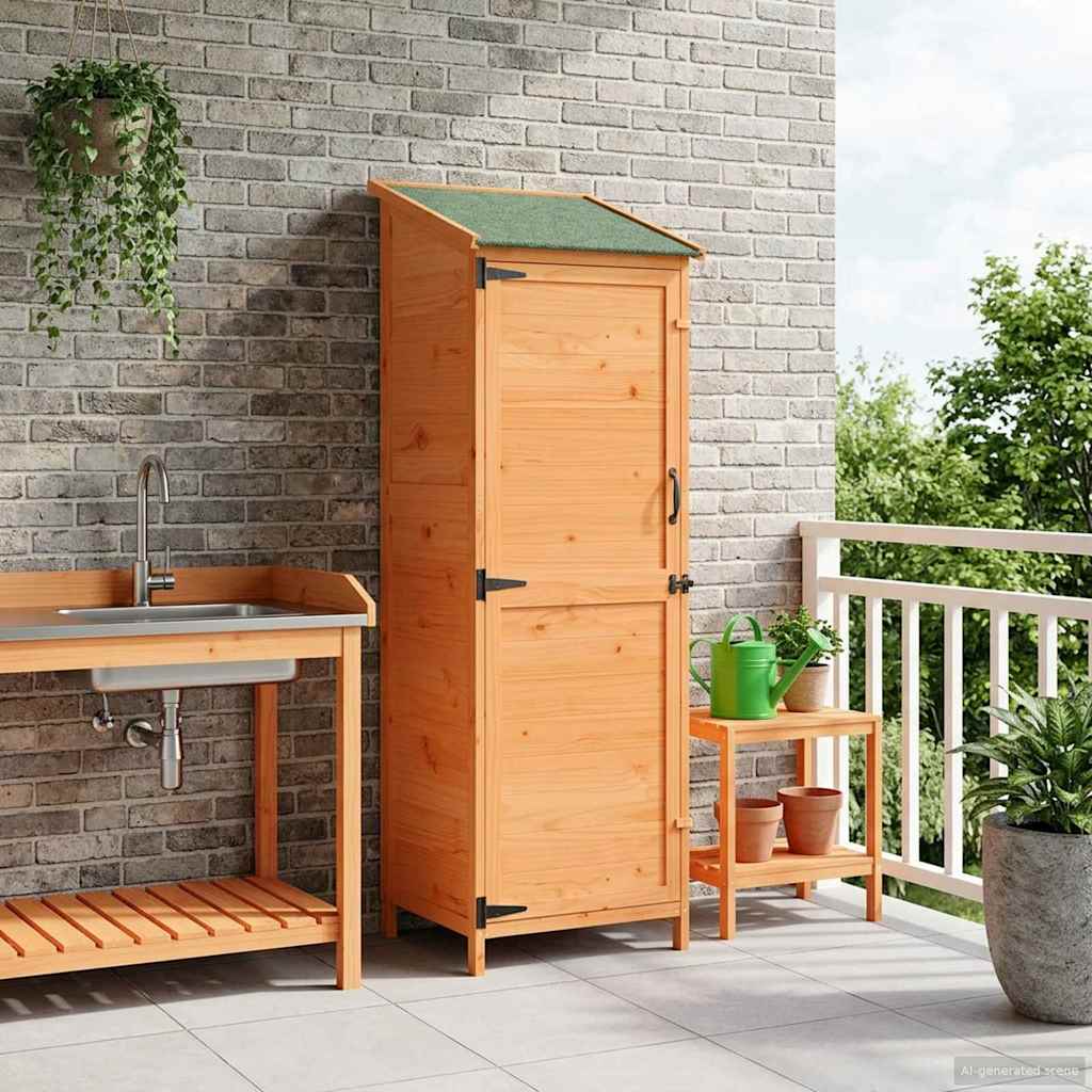 Garden Shed Brown 59.5 x 56 x 176.5 cm Engineered Wood
