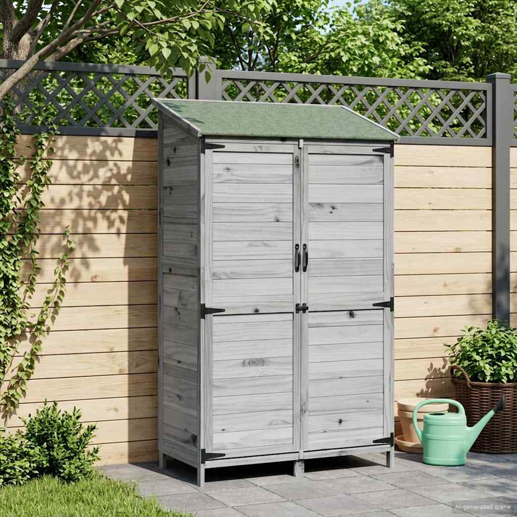 Garden Shed Grey 106.5 x 56 x 176 cm Engineered Wood