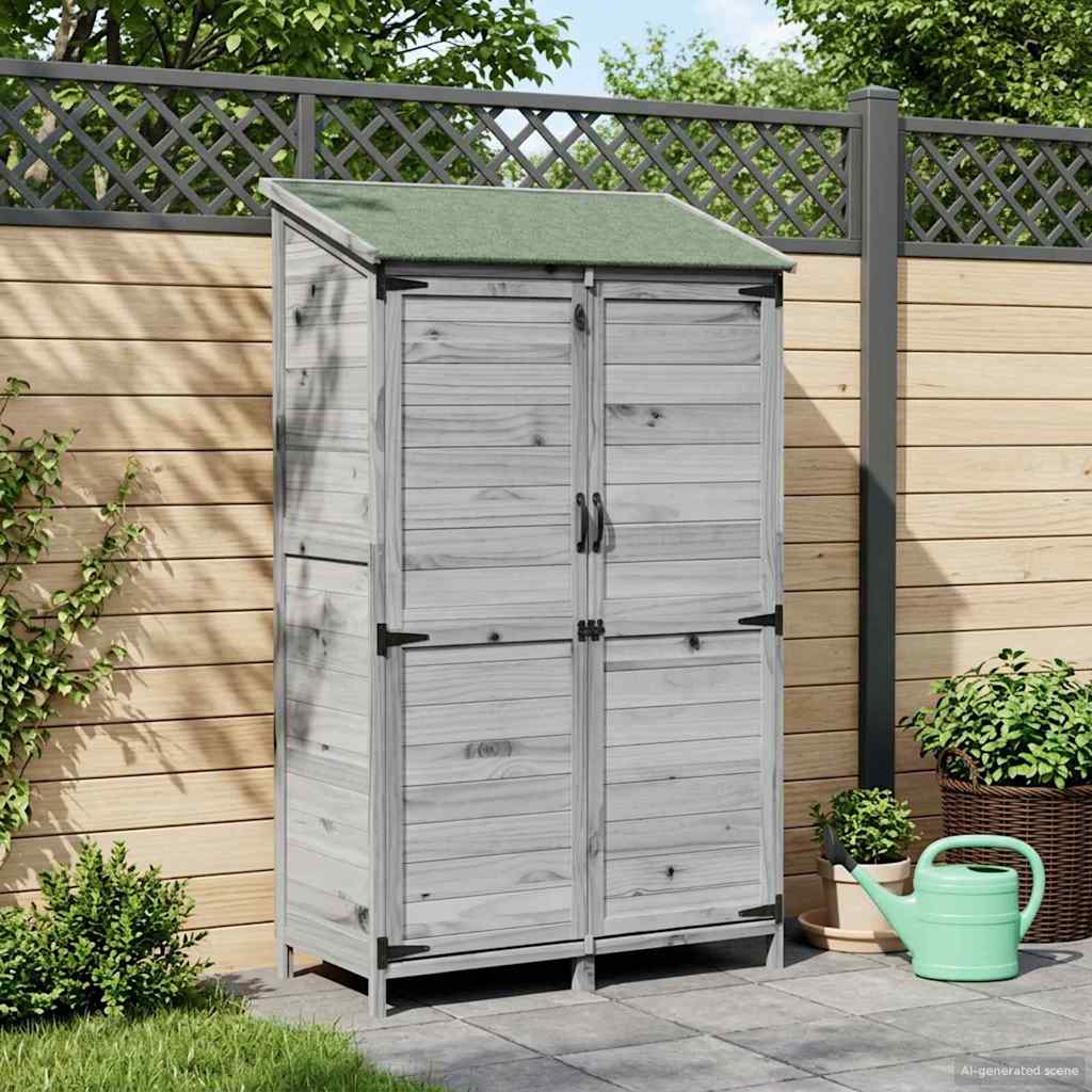 Garden Shed Grey 106.5 x 56 x 176 cm Engineered Wood