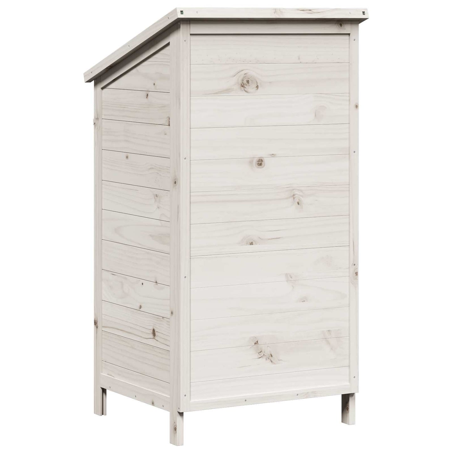 Garden Shed White 59 x 56 x 113.5 cm Solid Fir Wood